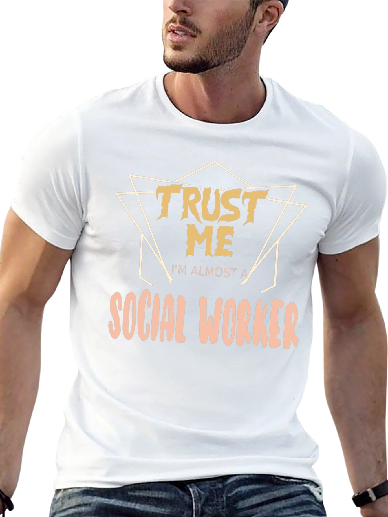 Black Trust Me I'm Almost a Social Worker Black T-Shirt view 13