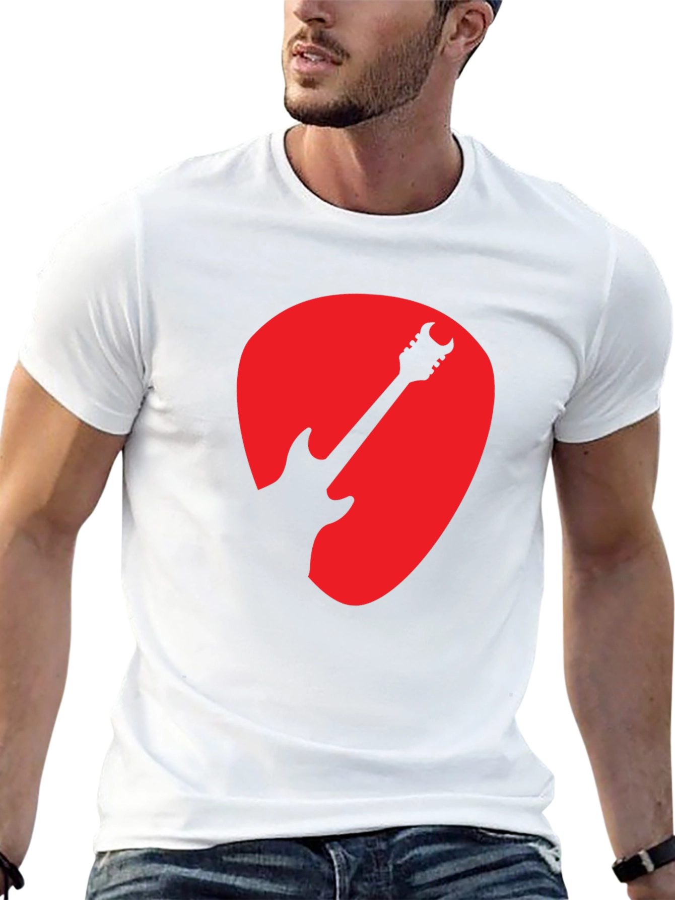 Black Guitar Pick Graphic T-Shirt - Music Lover Tee view 13