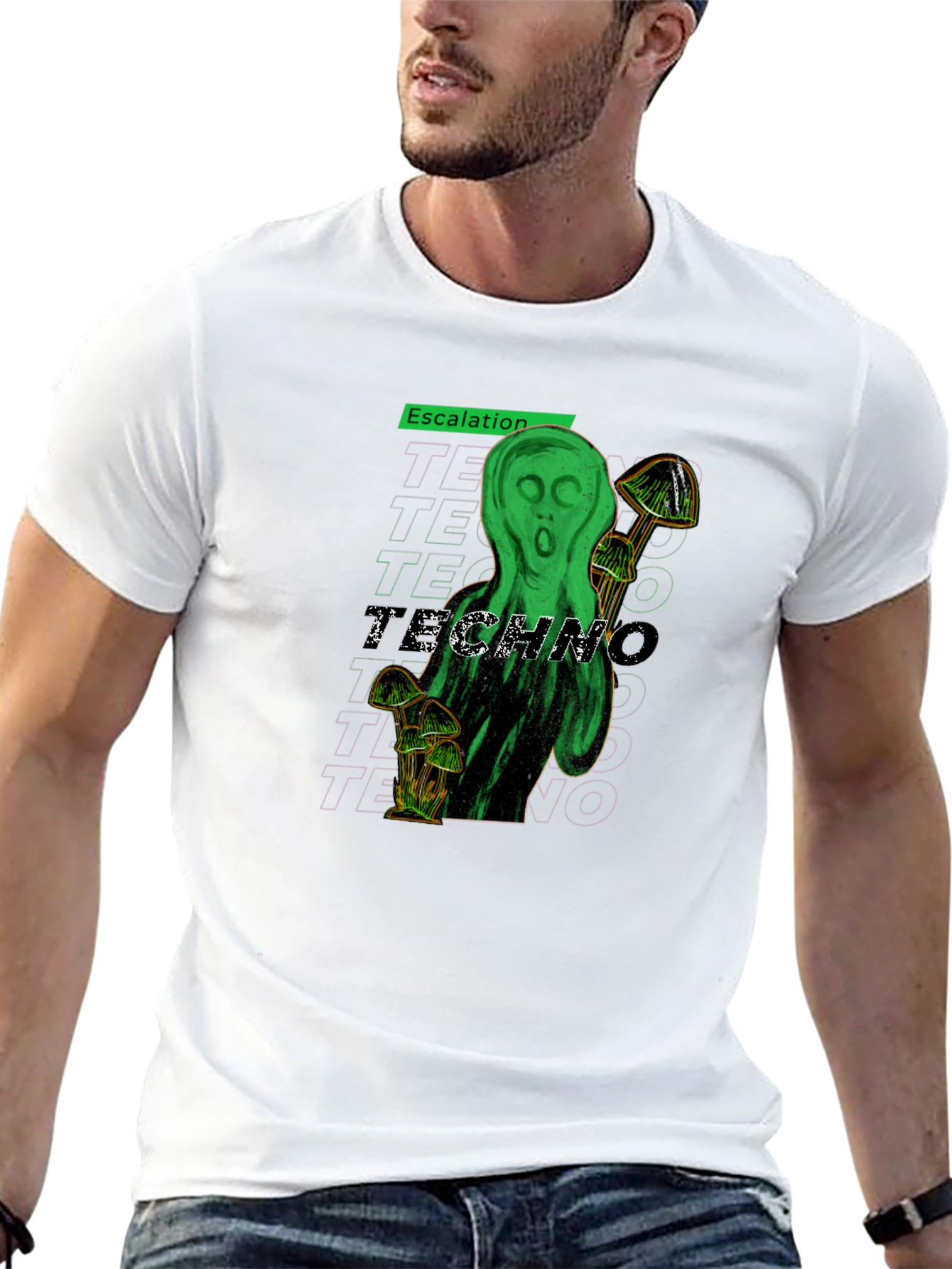 Black Escalation Techno Graphic T-Shirt view 13