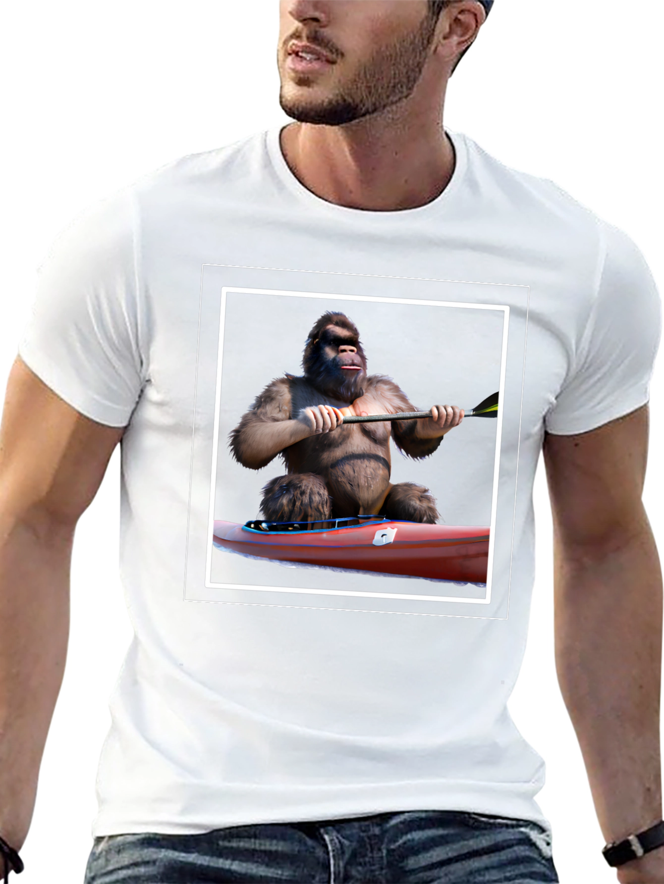 Black Gorilla Kayaking Graphic Tee - Black T-Shirt view 13
