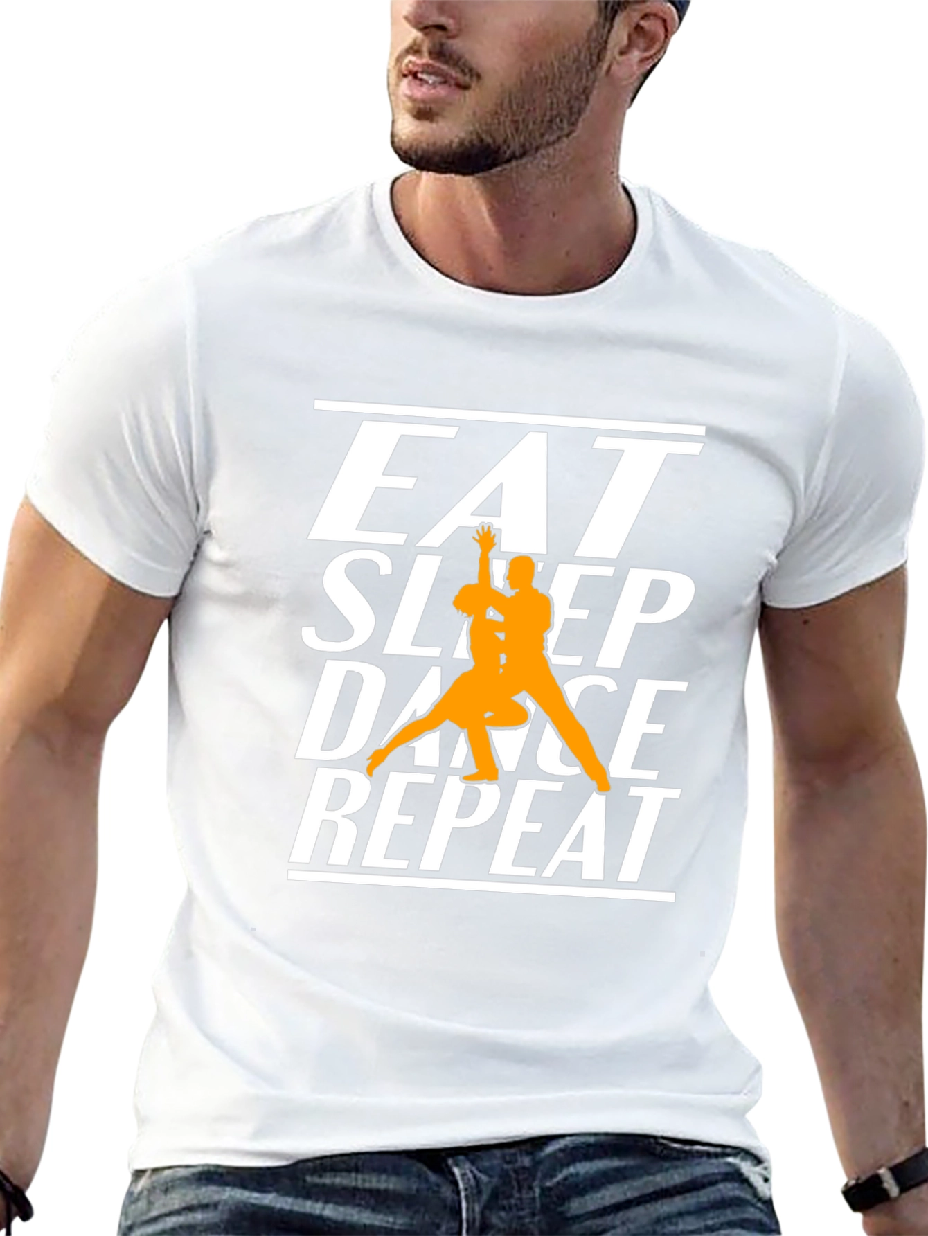 Black Eat Sleep Dance Repeat Black Graphic T-Shirt view 13