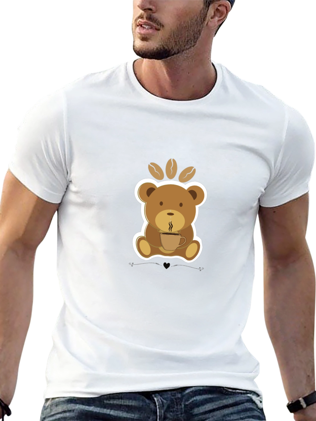 Black Coffee Bear Graphic Tee - Cute Cartoon T-Shirt view 13
