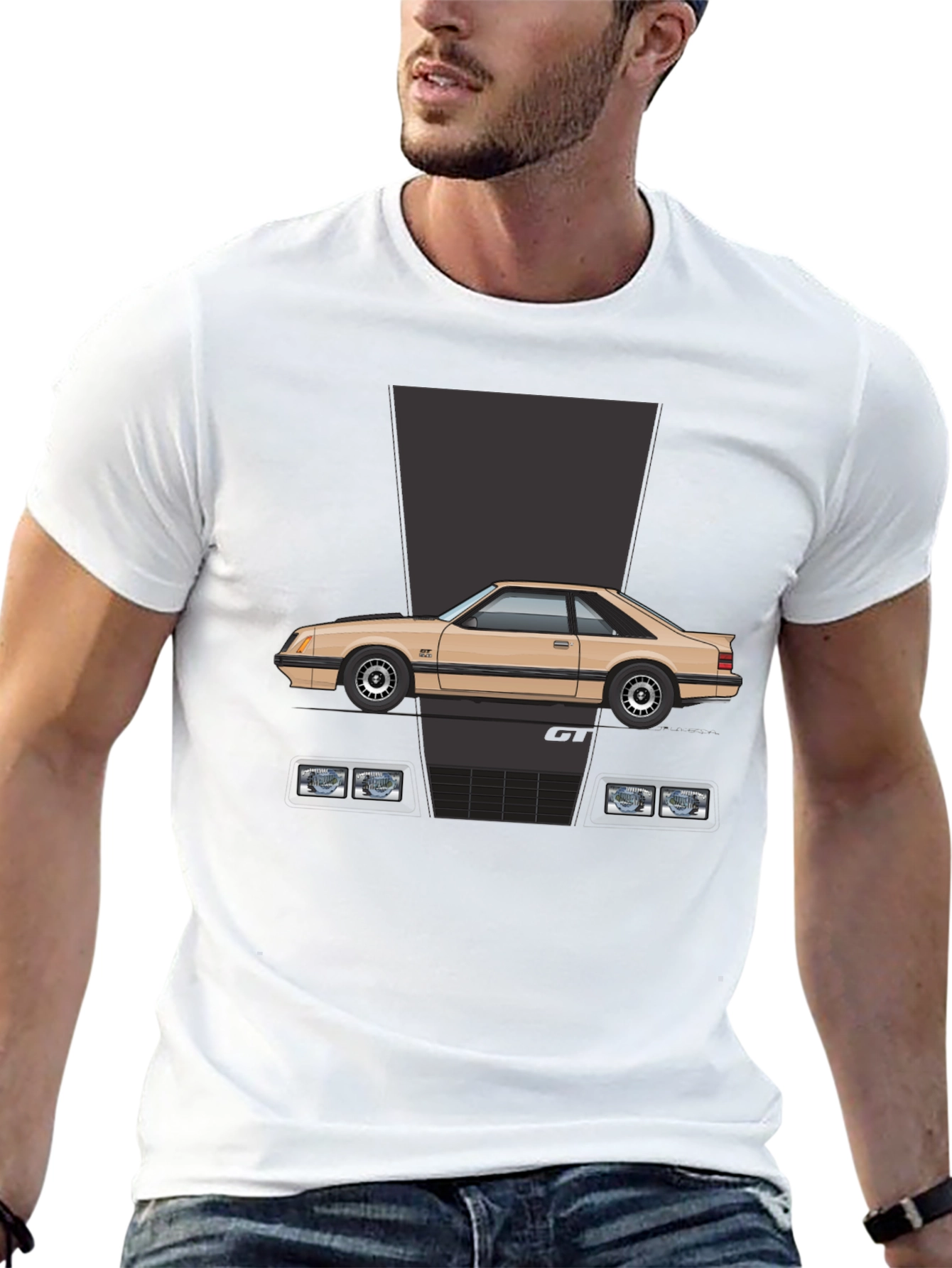Black Retro 80s Car Graphic Tee - Classic Cool view 13