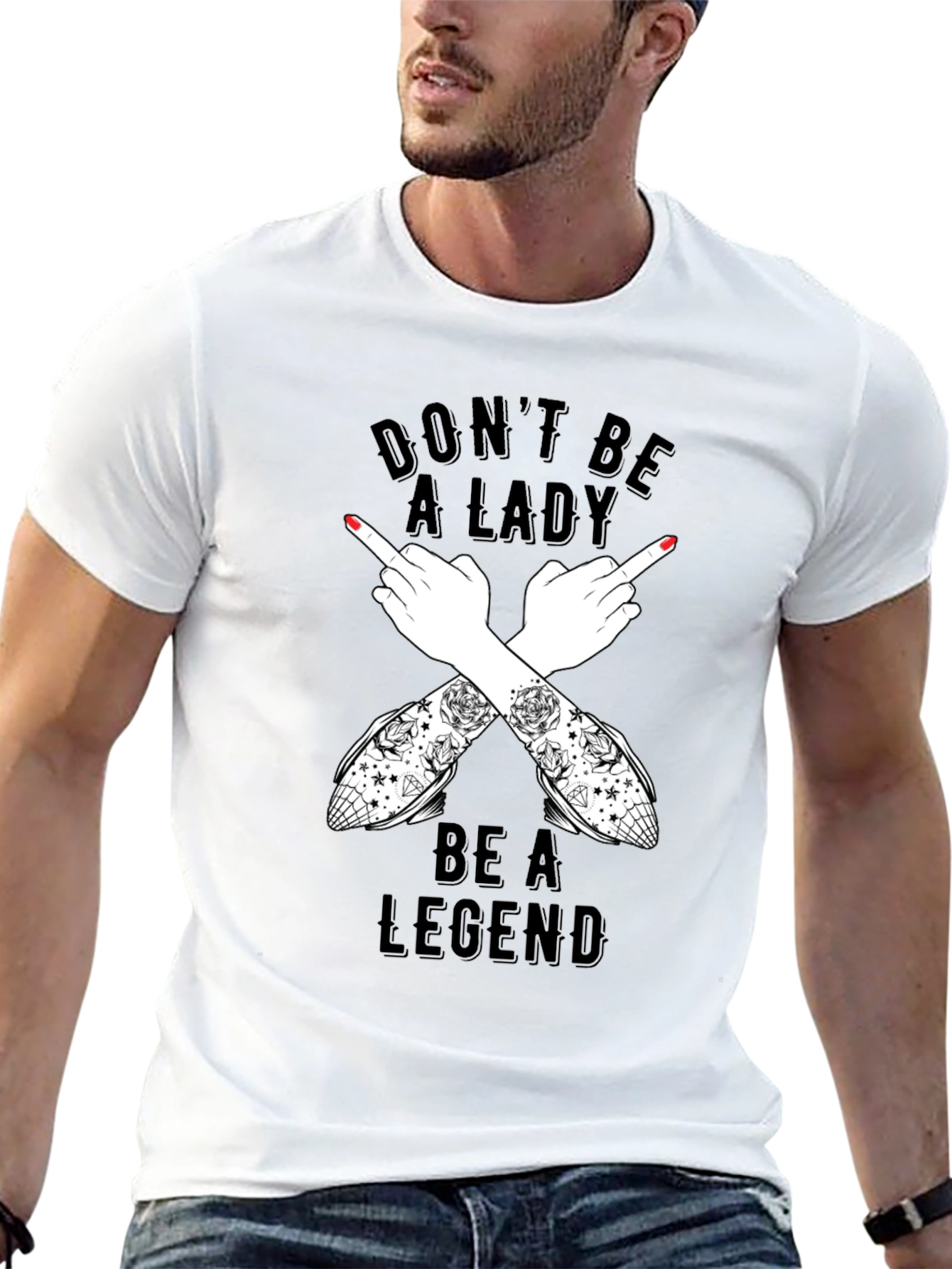 Black Don't Be A Lady Be A Legend T-Shirt view 13