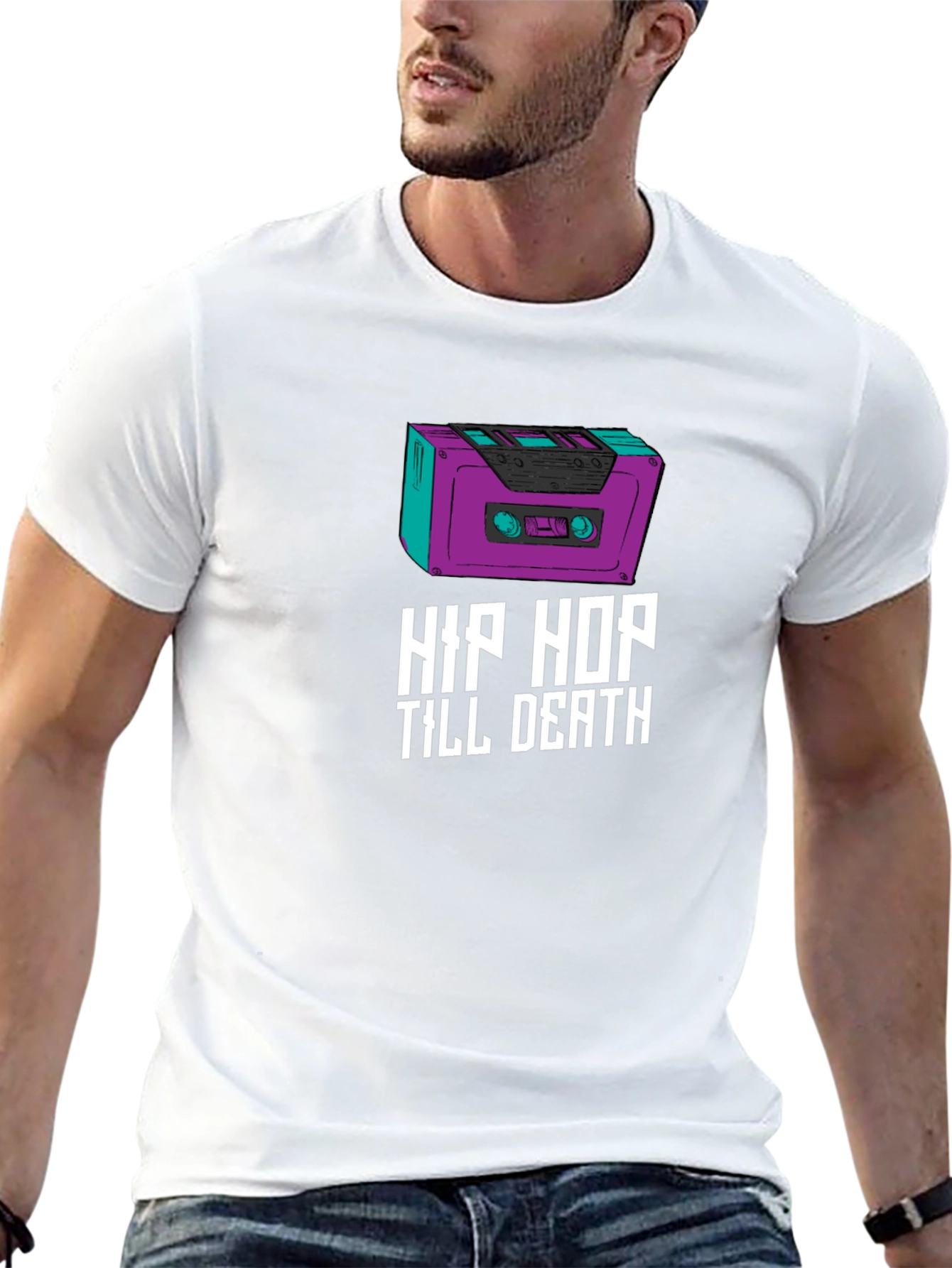 Black Hip Hop Till Death Graphic Tee view 13