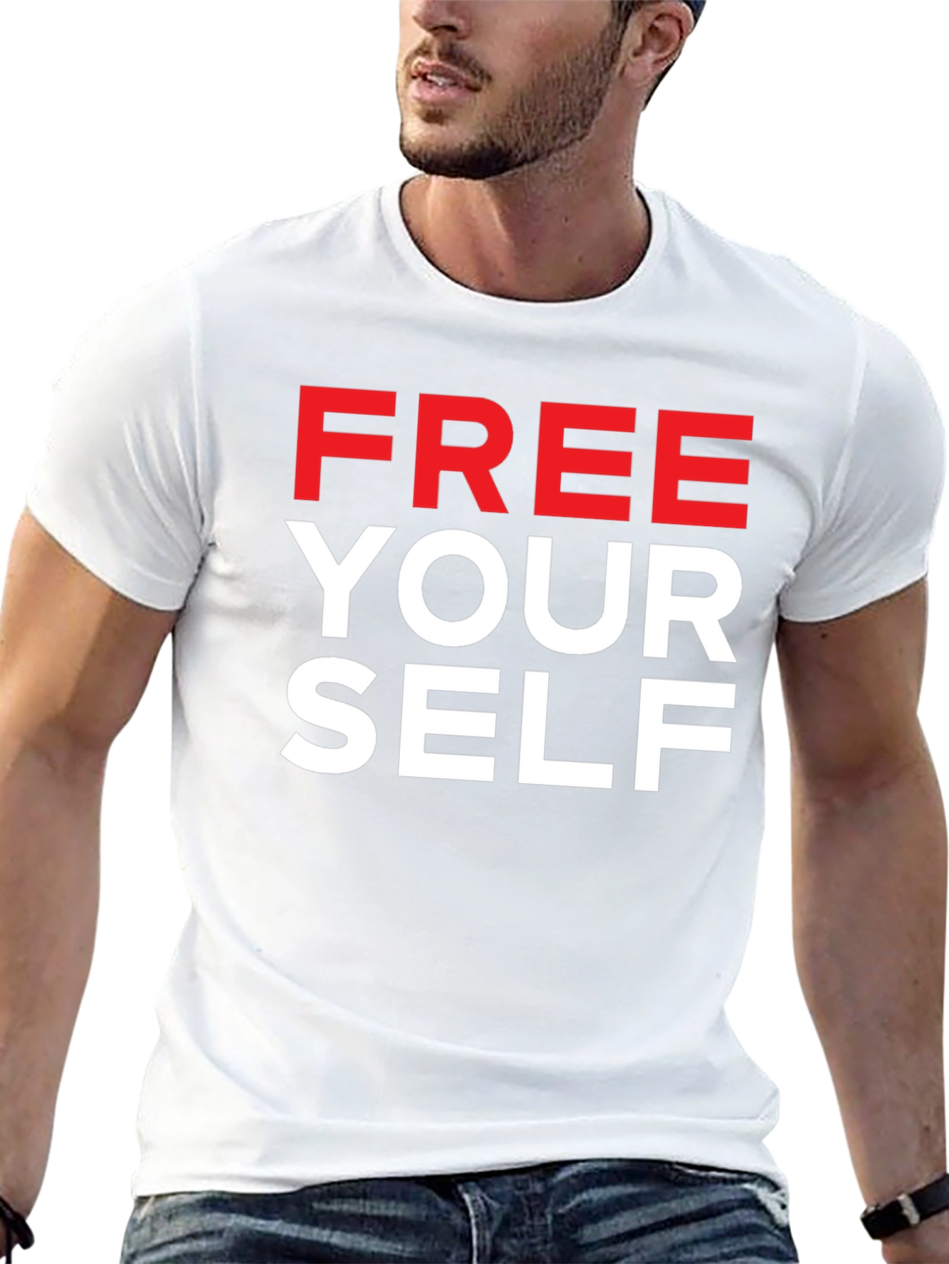 Black Free Yourself Graphic T-Shirt - Bold Statement Tee view 13