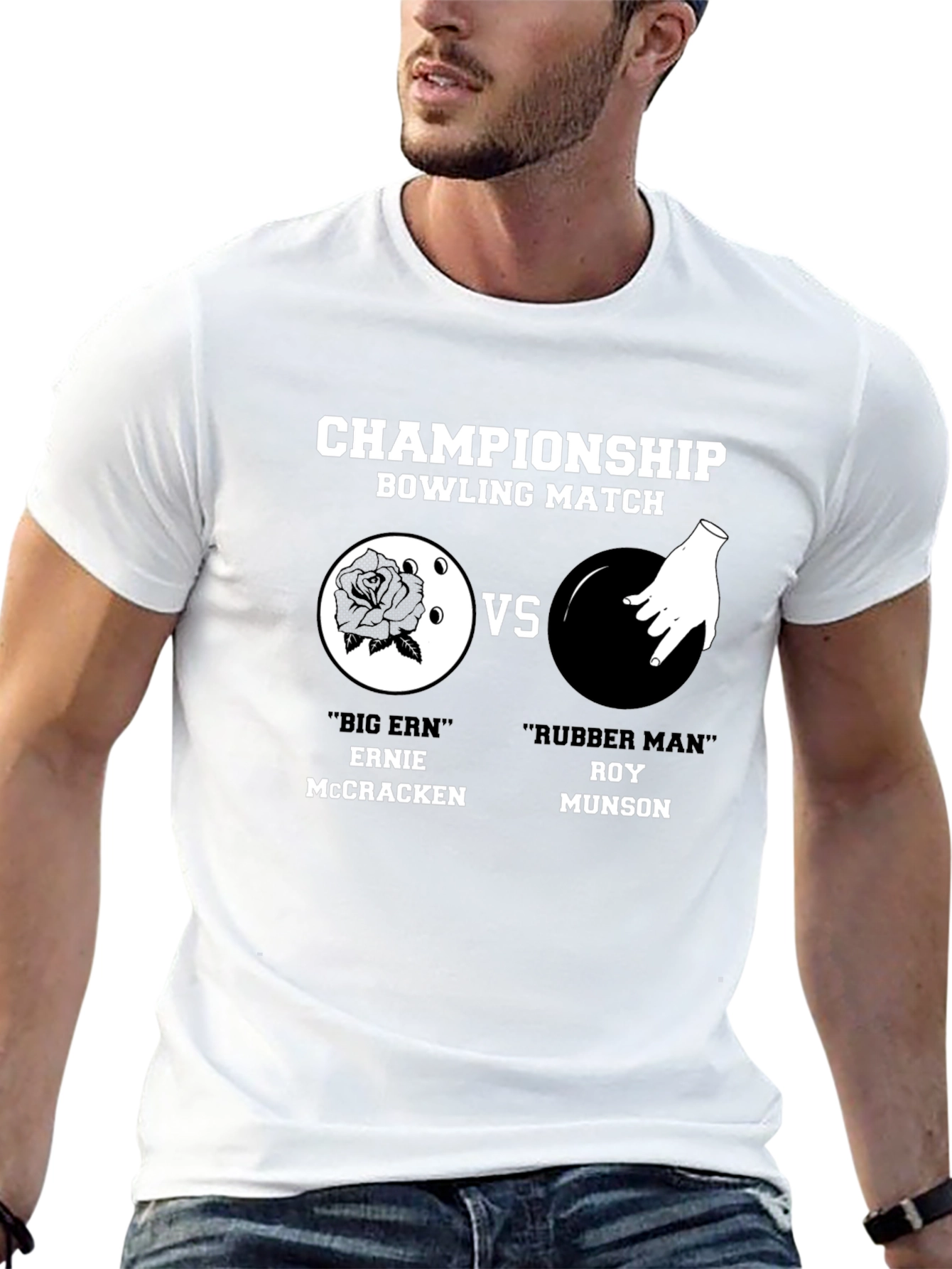 Black Championship Bowling Match T-Shirt view 13