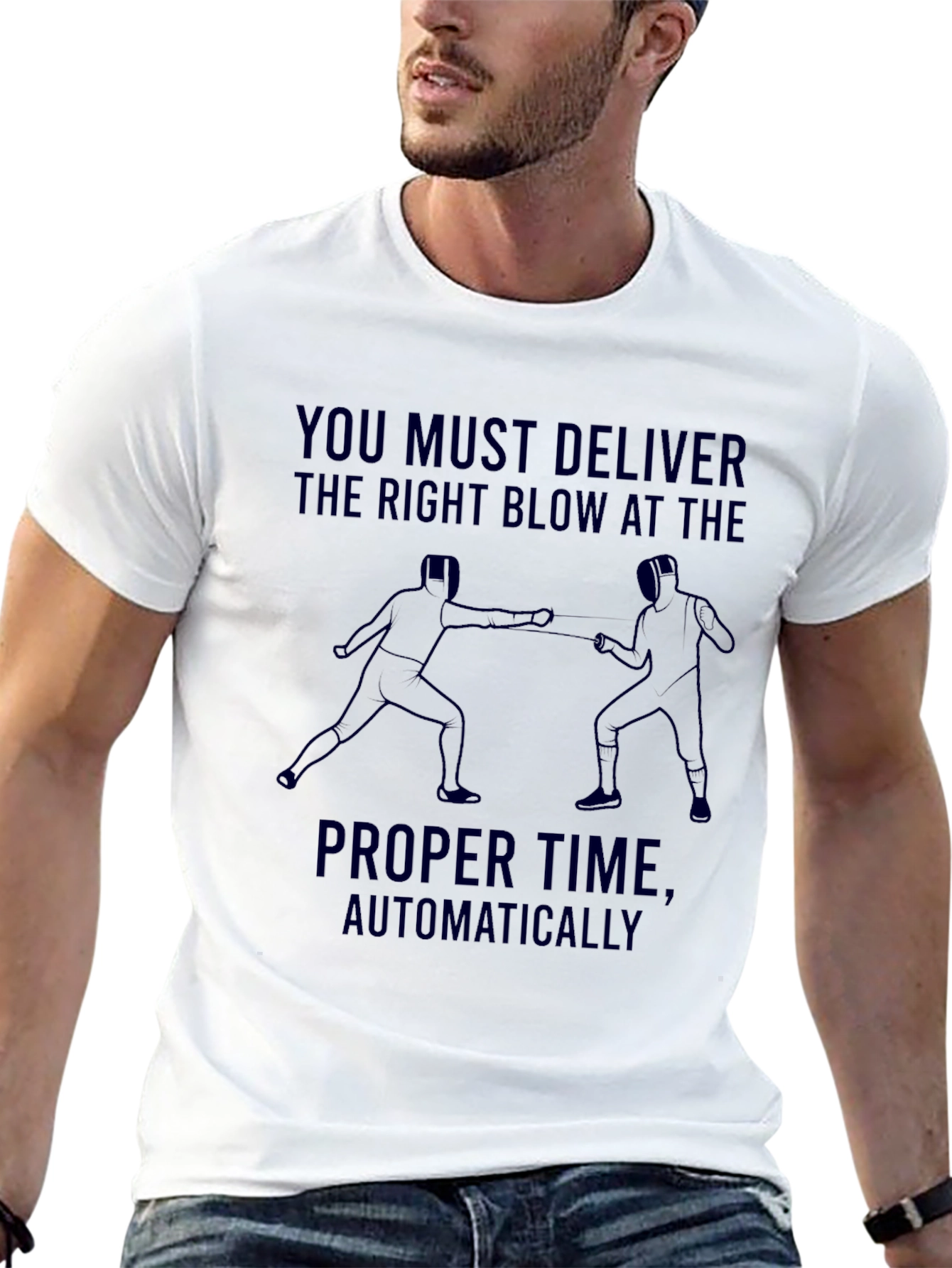 Black Fencing T-Shirt - Deliver the Right Blow view 13