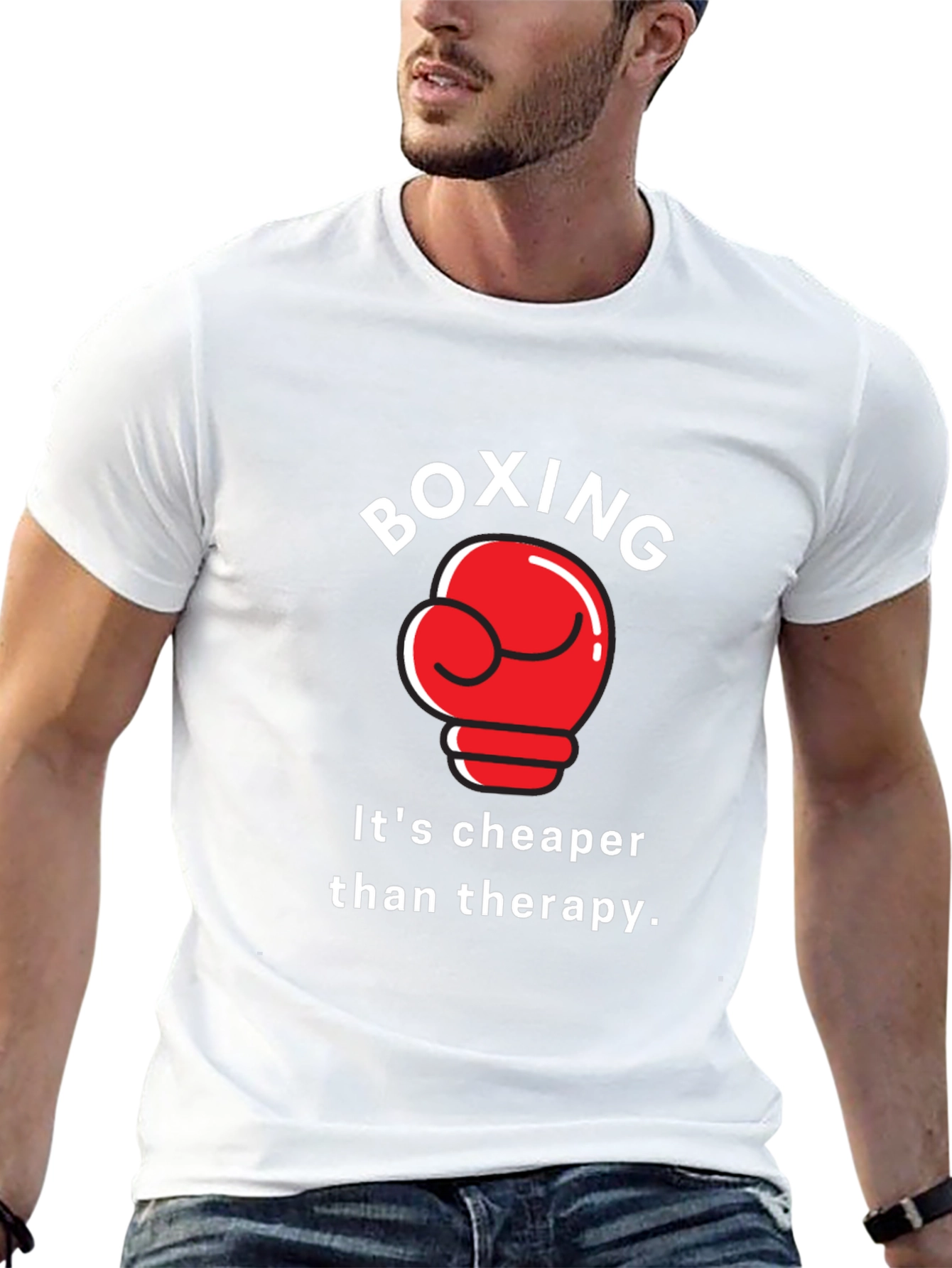 Black Boxing Therapy Graphic T-Shirt view 13