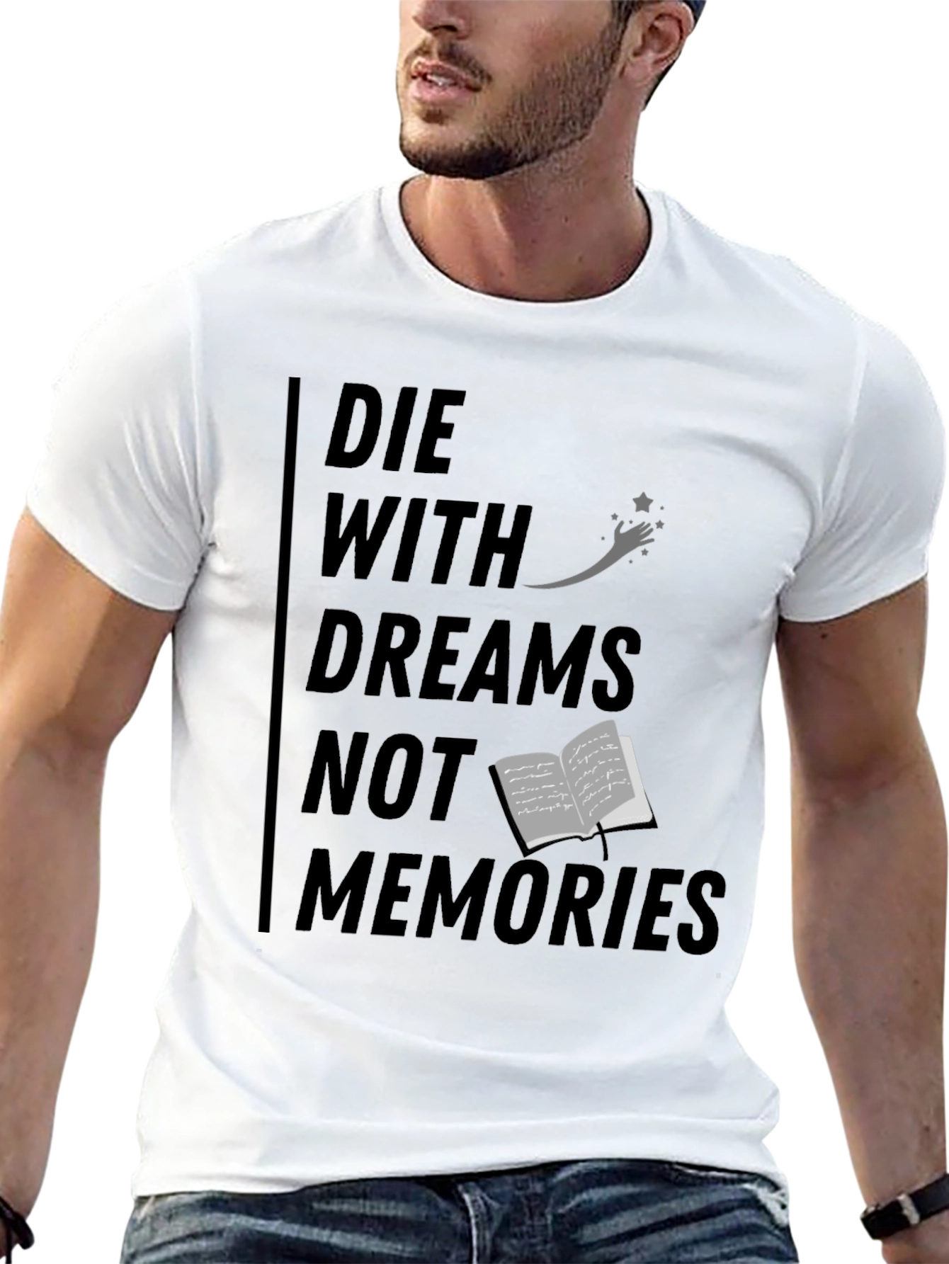 Black Die With Dreams Graphic T-Shirt view 13
