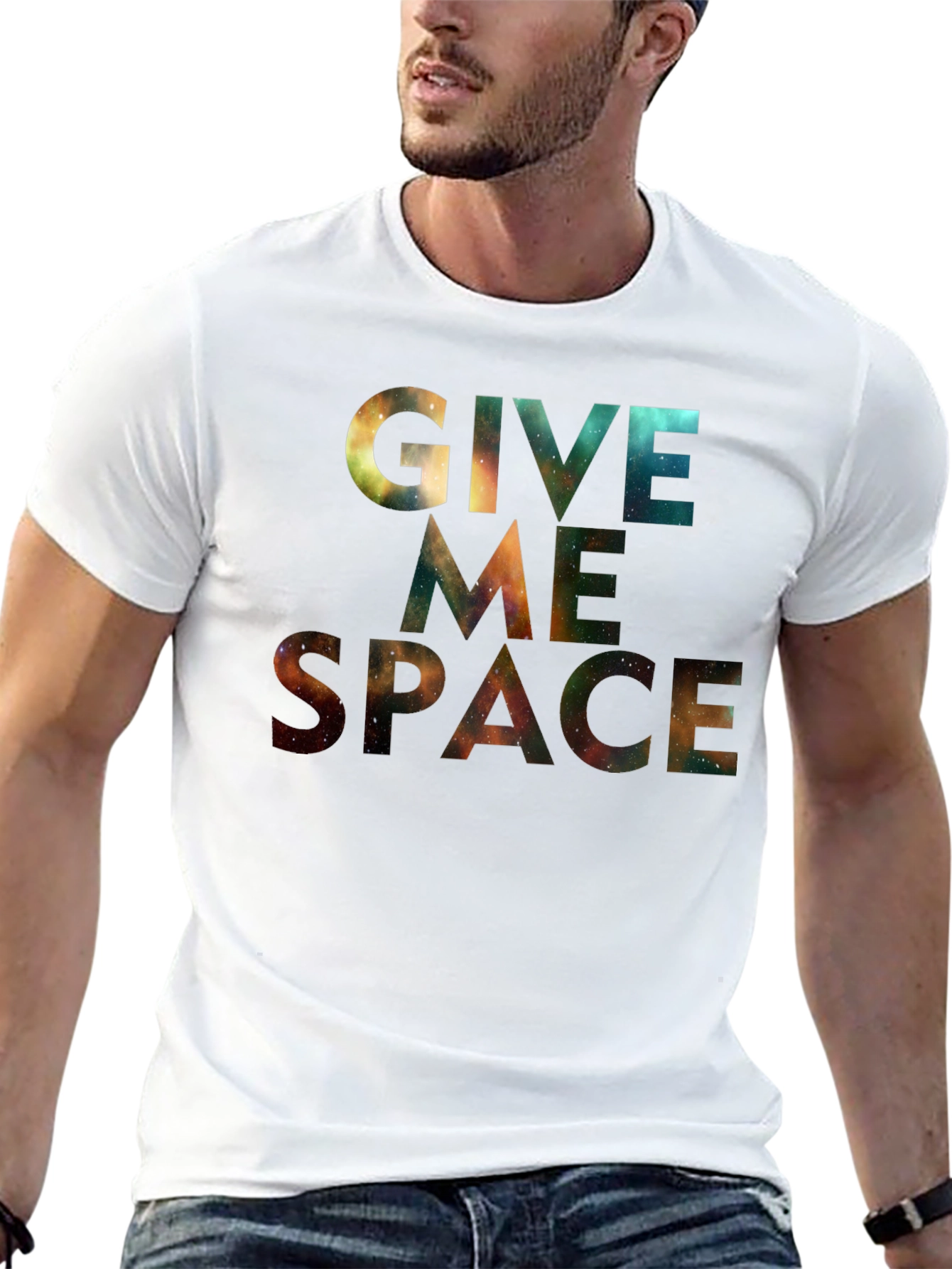 Black Give Me Space T-Shirt - Galaxy Print Tee view 13
