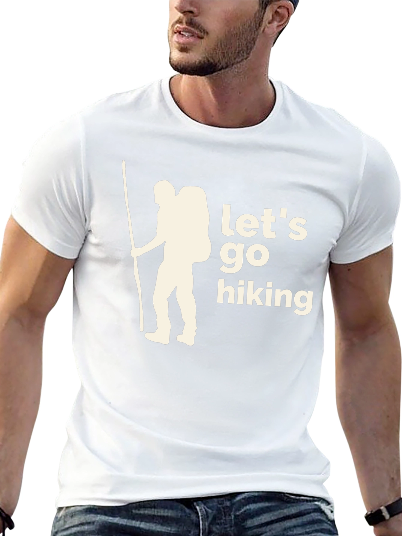 Black Let's Go Hiking Graphic T-Shirt view 13