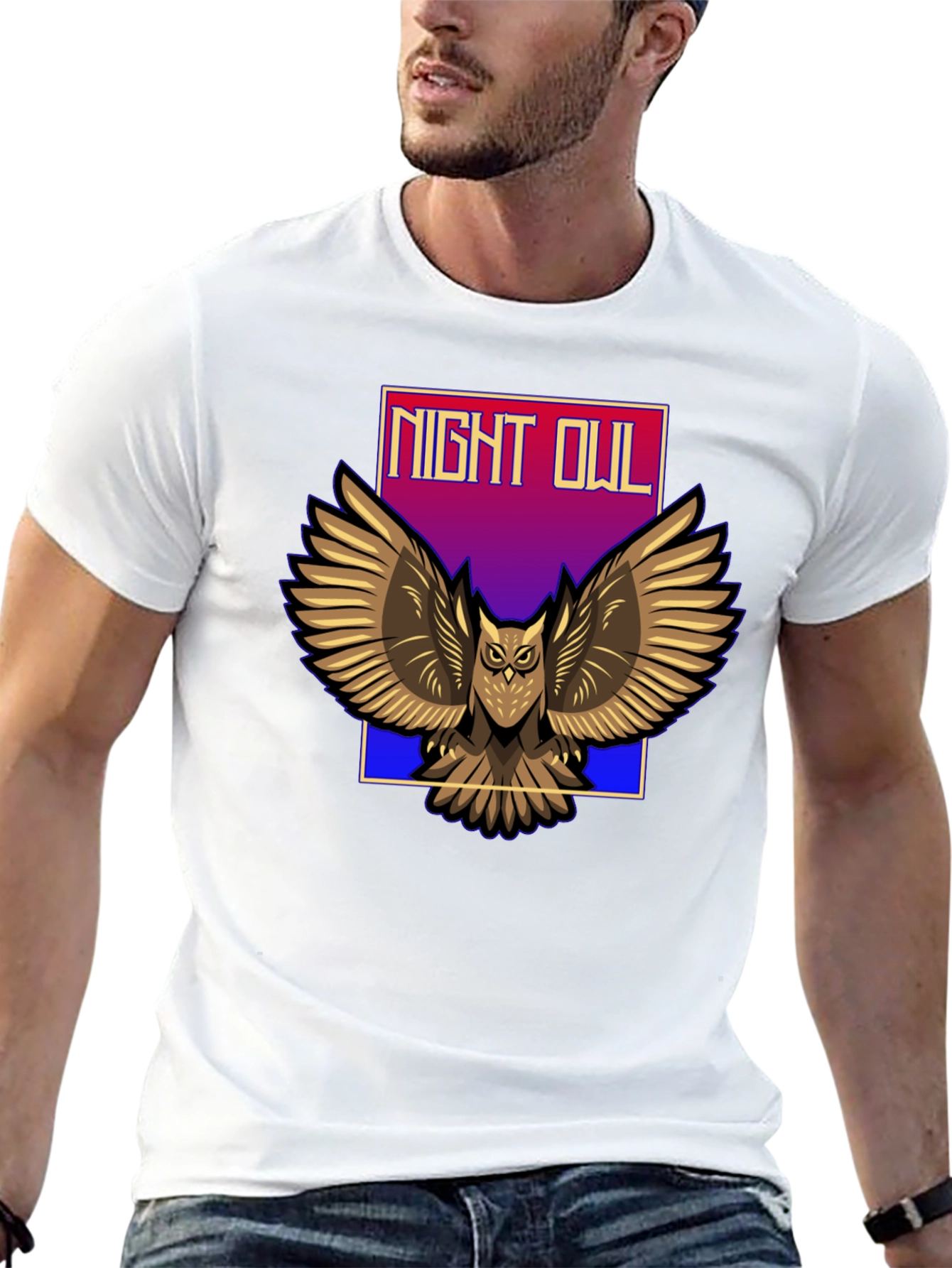 Black Night Owl Graphic T-Shirt view 13
