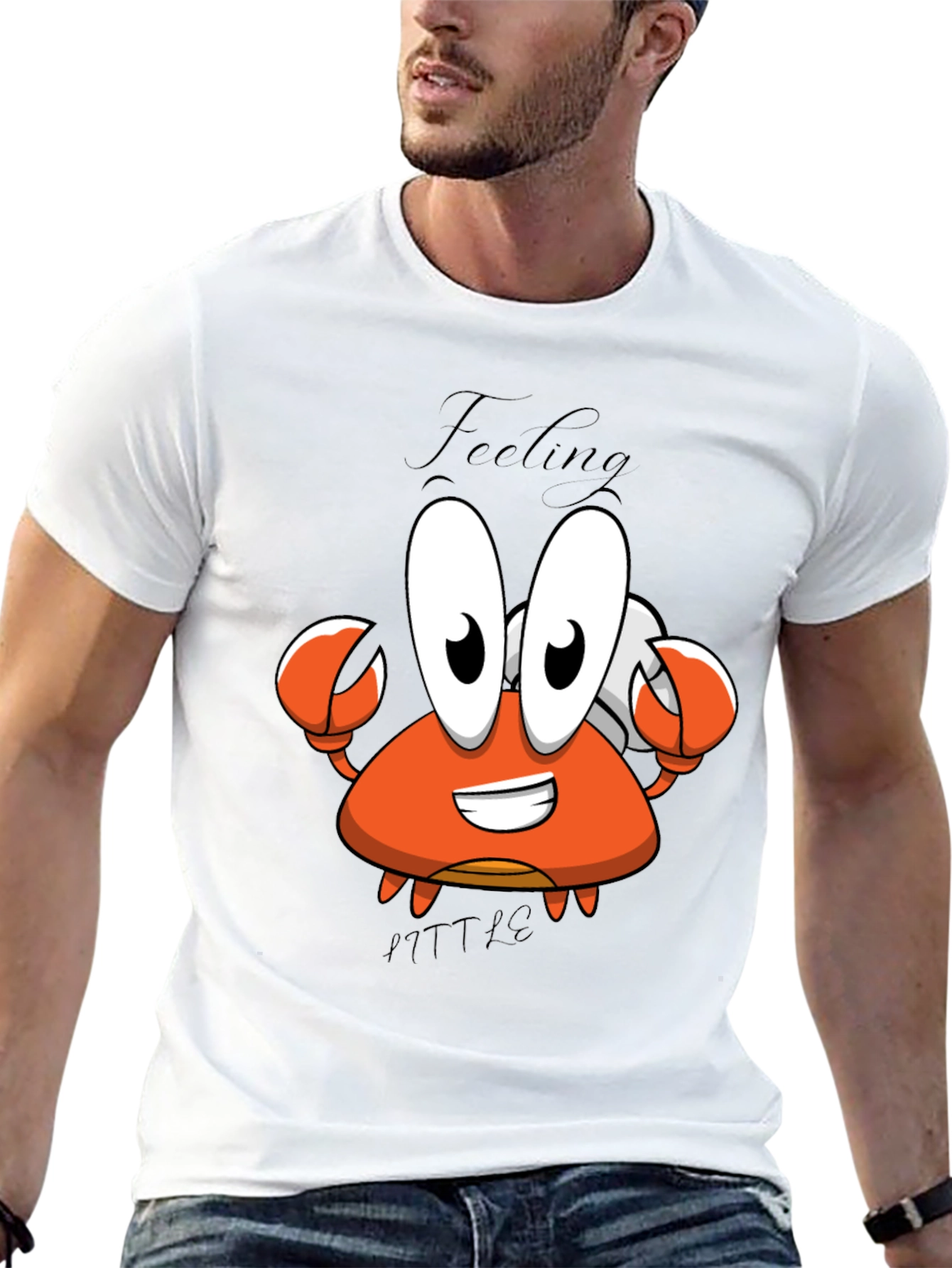 Black Feeling A Little Crabby T-Shirt - Cartoon Crab Tee view 13