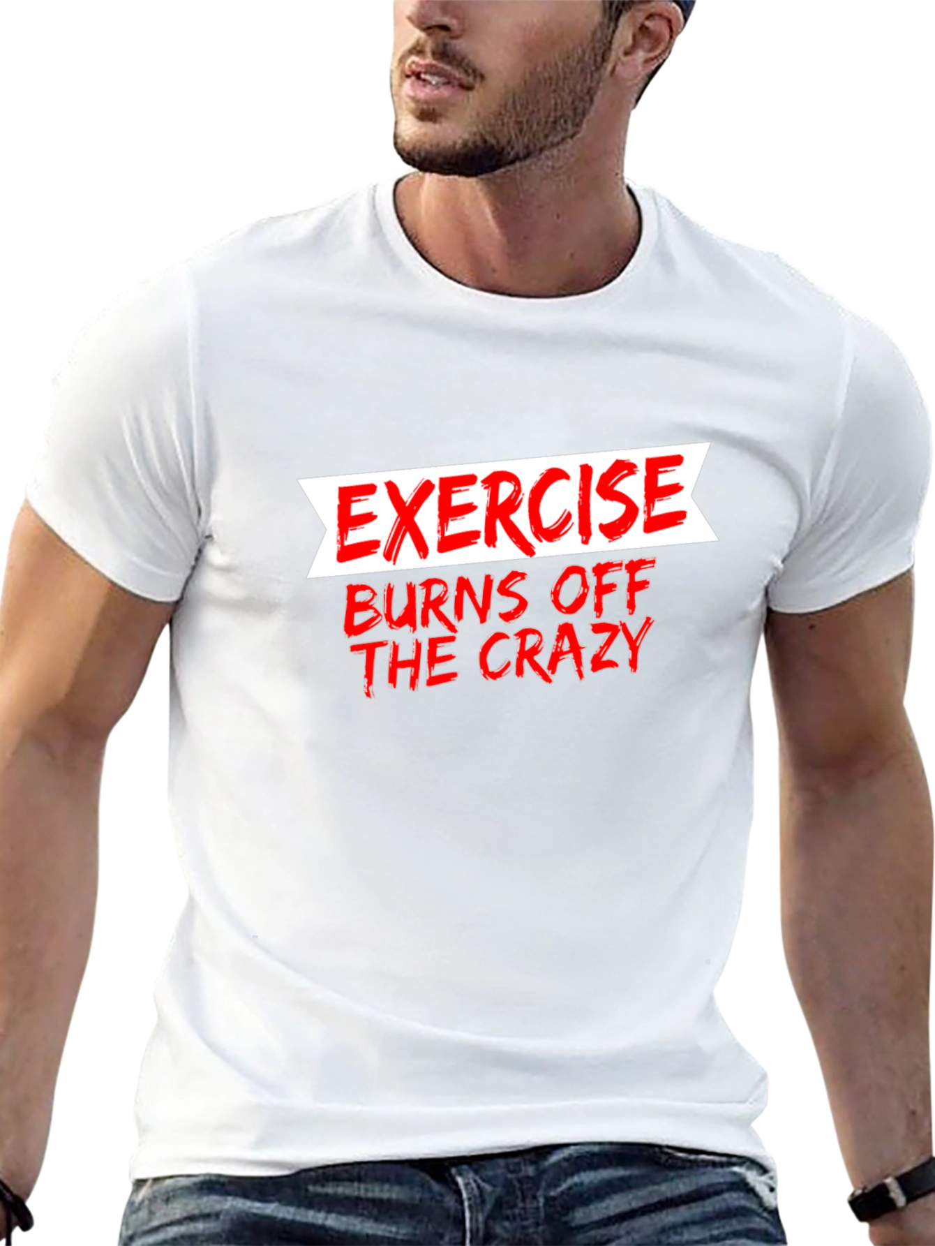 Black Exercise Burns Off The Crazy Graphic Tee view 13
