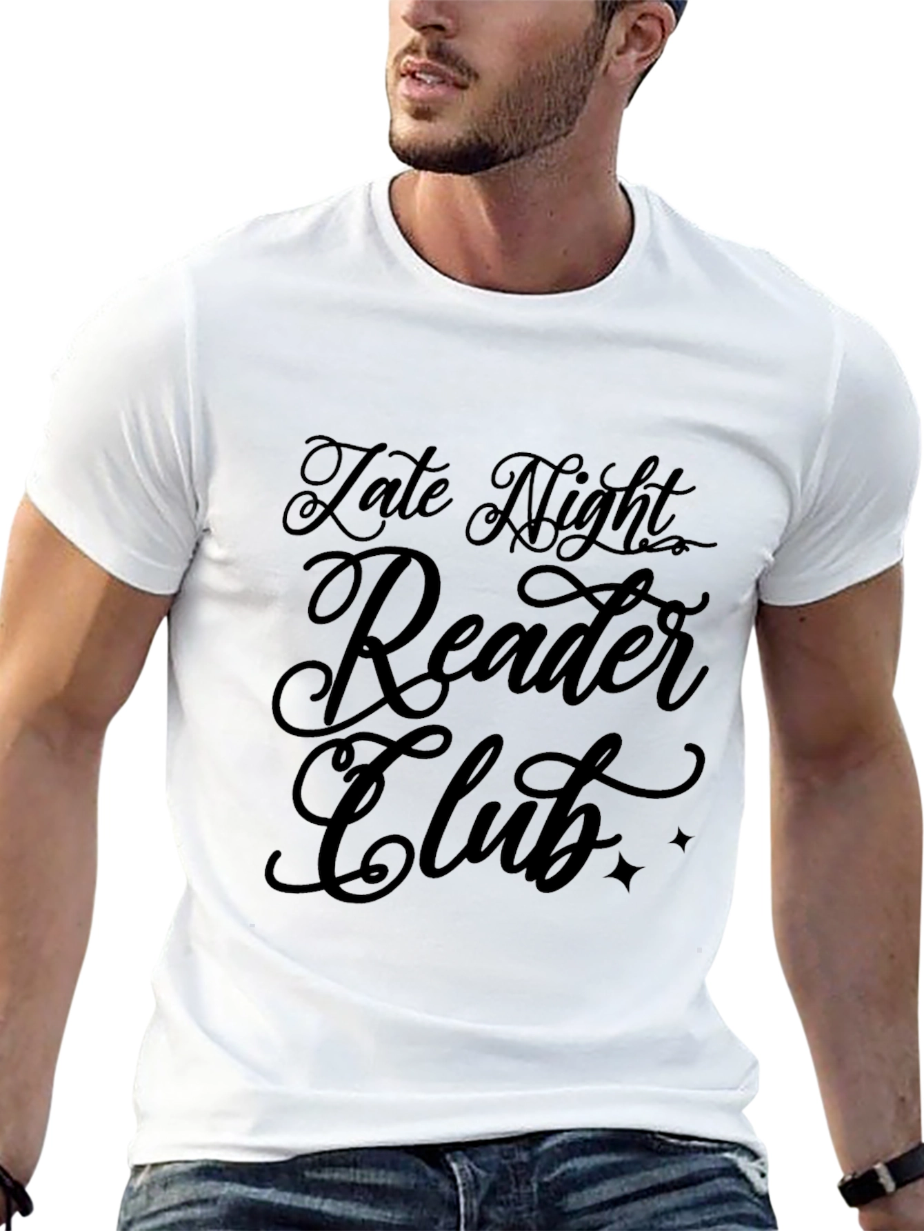 Black Late Night Reader Club Black T-Shirt view 13