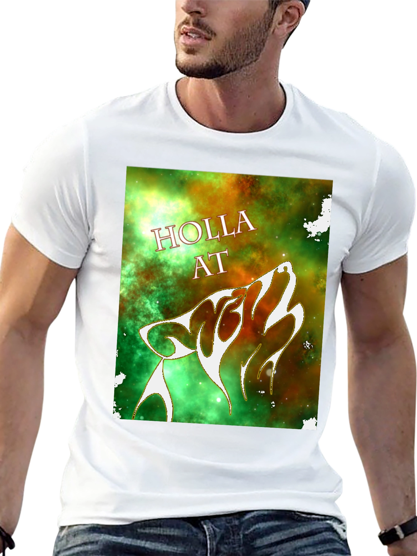 Black Holla At Wolf Graphic T-Shirt - Black view 13