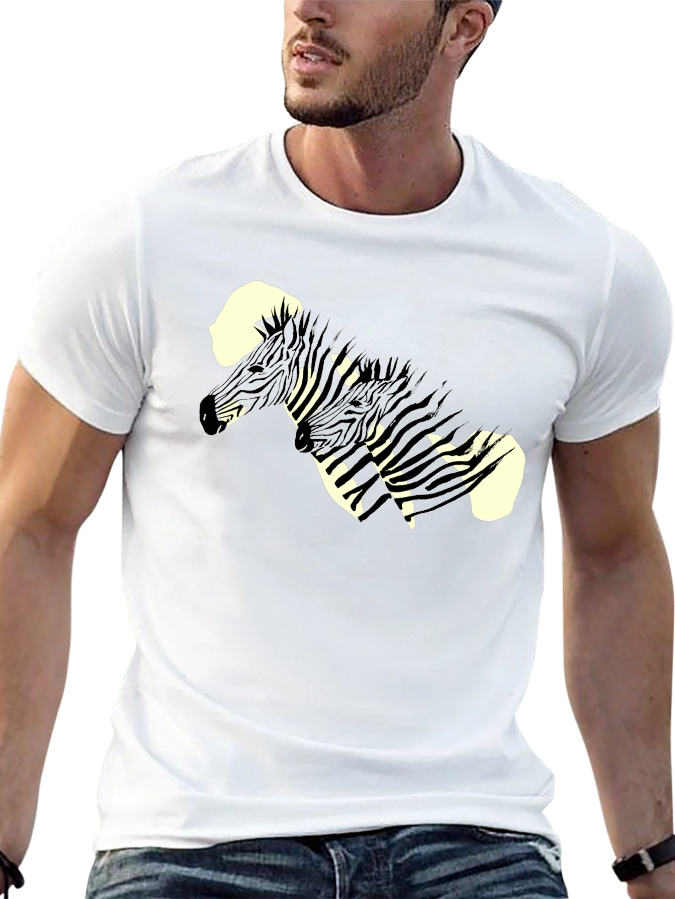 Black Zebra Graphic Print Black Tee view 13