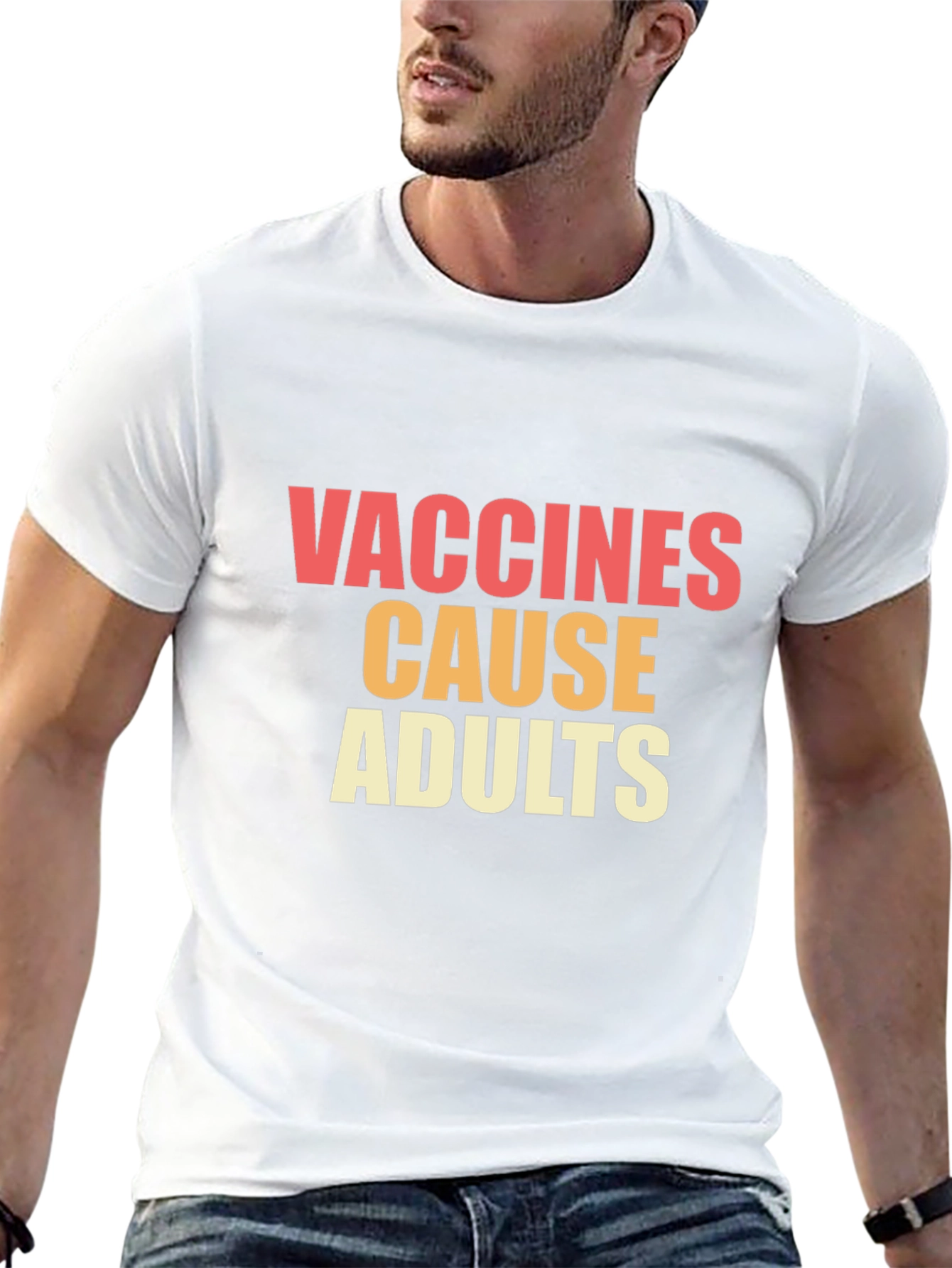 Black Vaccines Cause Adults Graphic Tee view 13