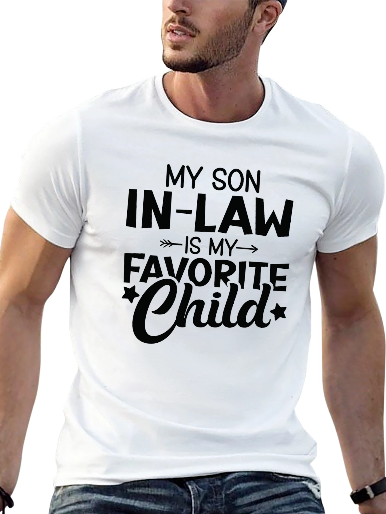 Black Funny Son-in-Law T-Shirt, Favorite Child Gift view 13