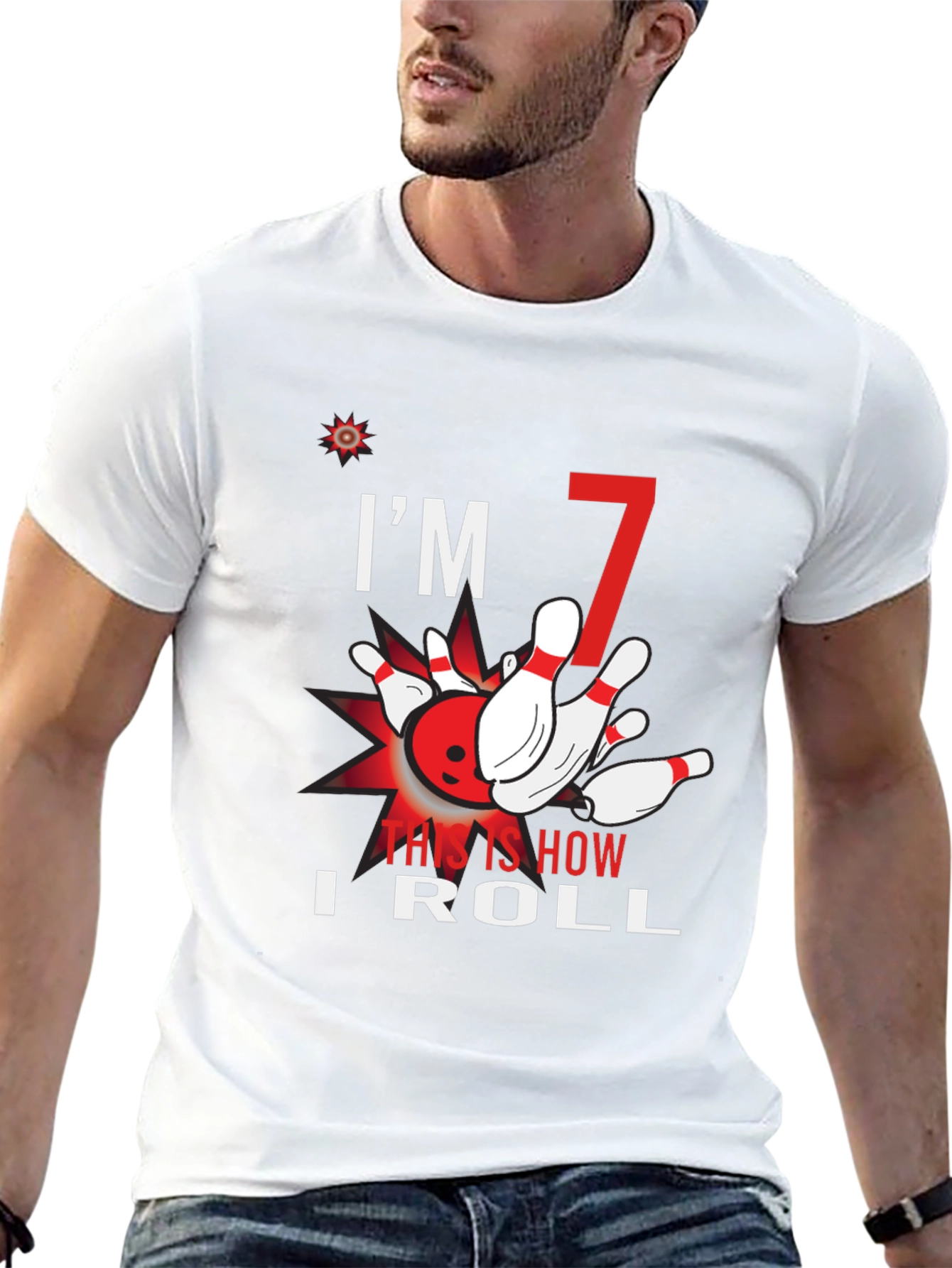 Black I'm 7 This Is How I Roll Bowling T-Shirt view 13