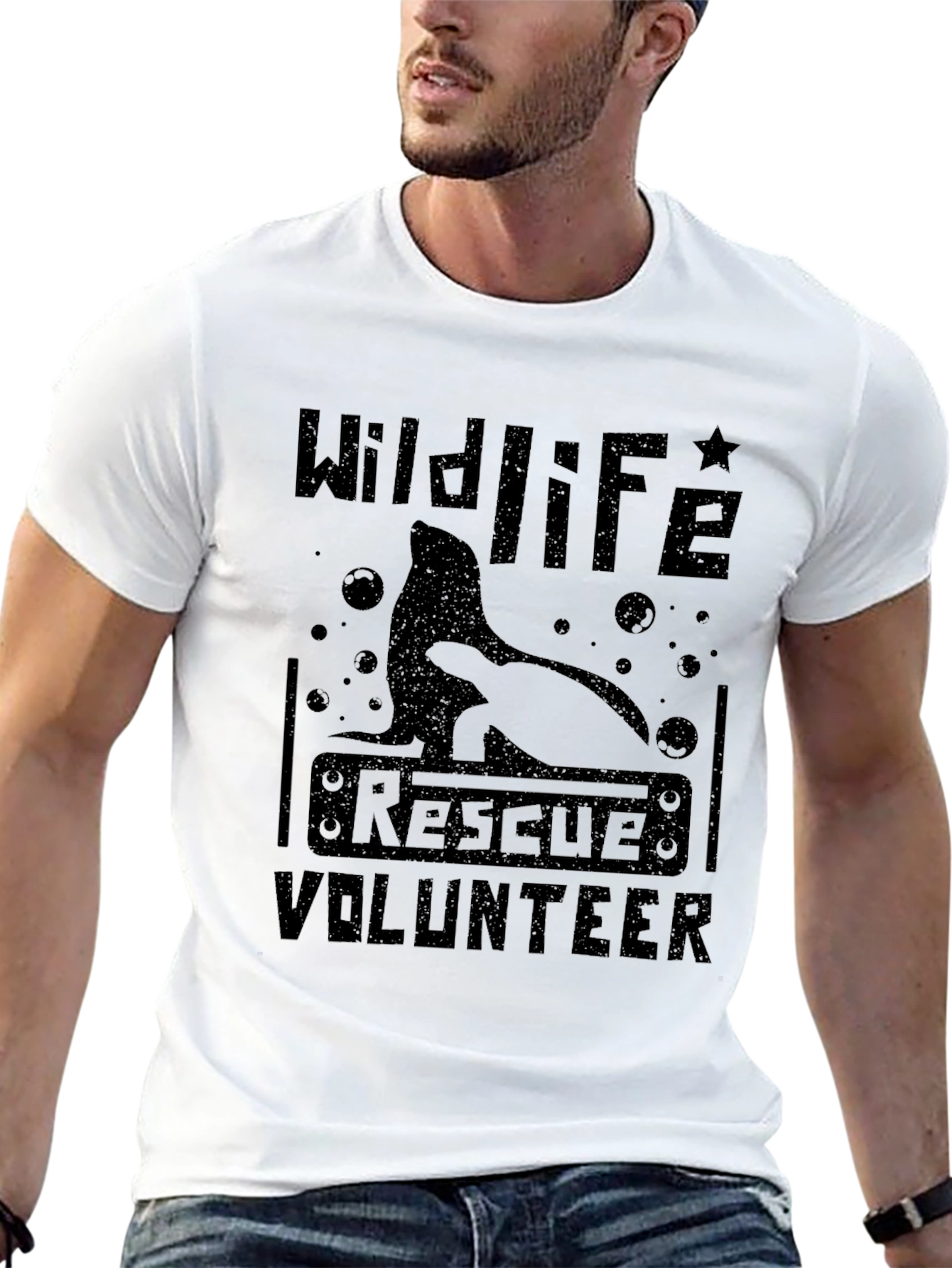 Wildlife Rescue Volunteer Black T-Shirt - 13