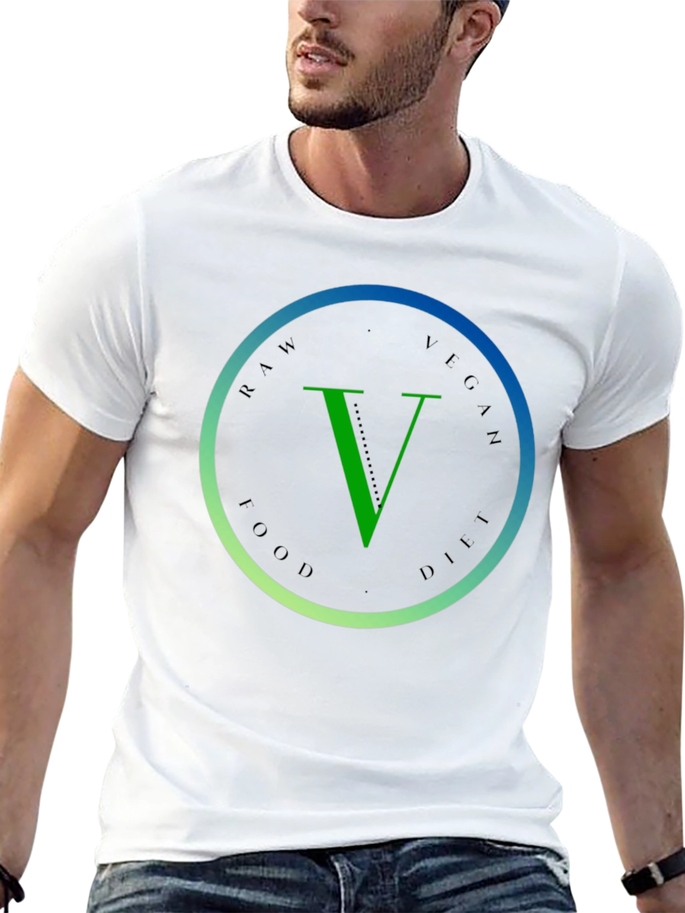 Black Raw Vegan Food Diet T-Shirt view 13