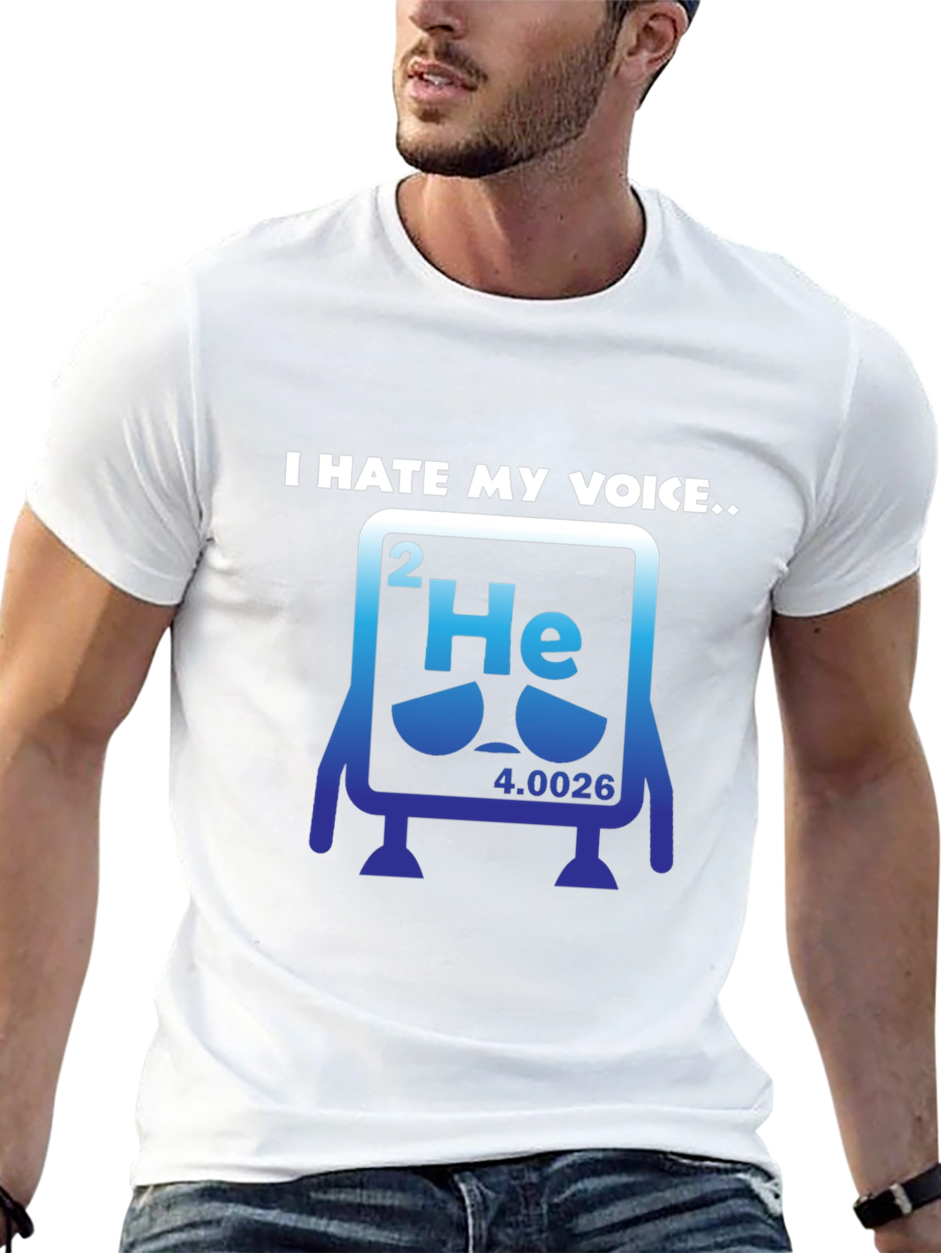 Black I Hate My Voice Helium Periodic Table Funny T-Shirt view 13