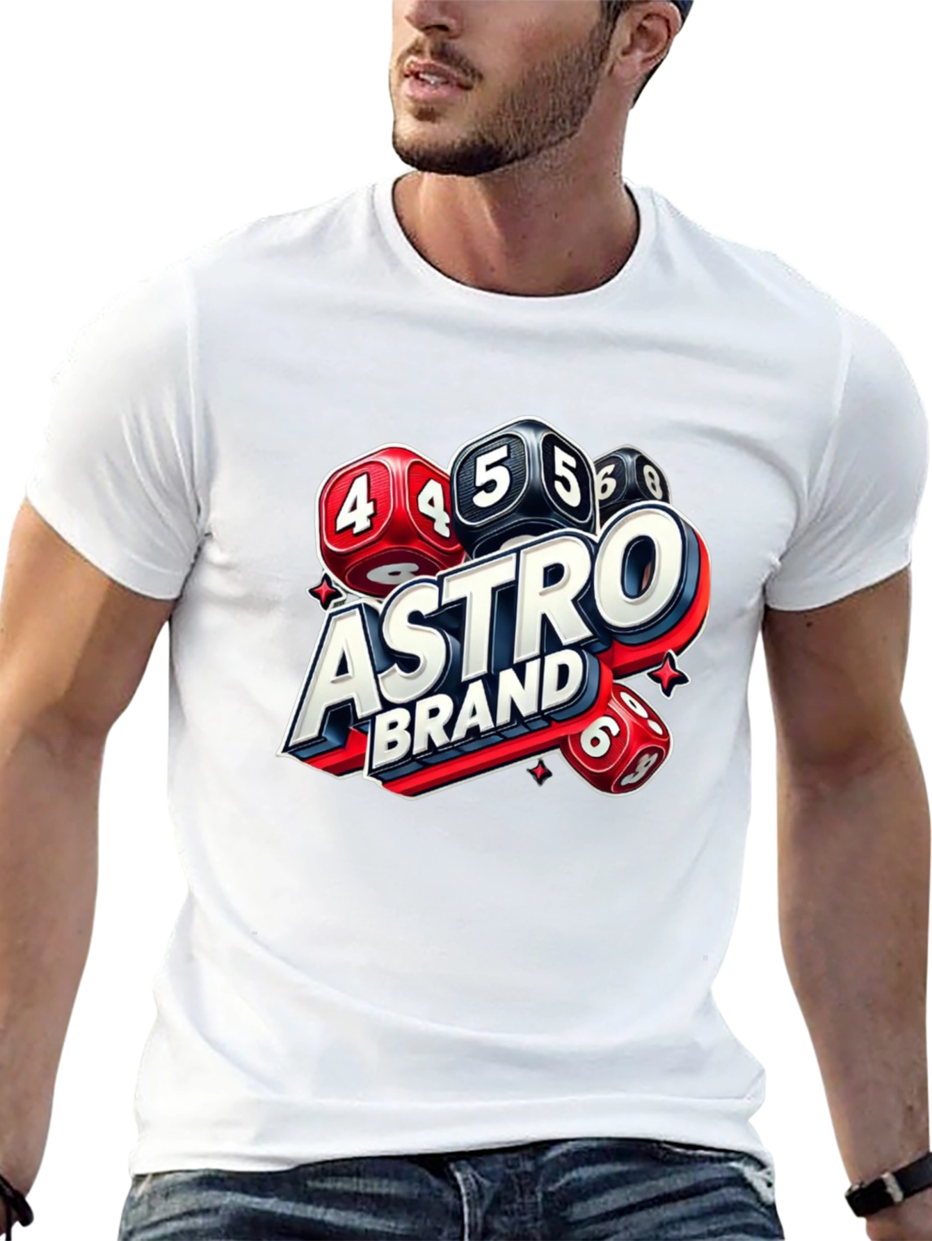 Black Astro Brand Dice Graphic T-Shirt view 13