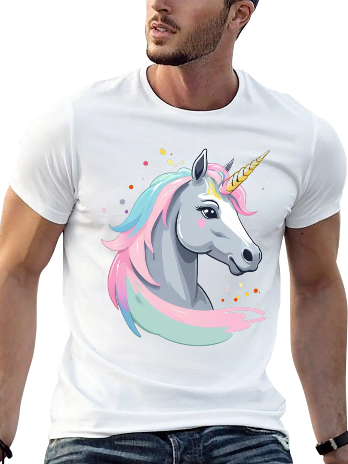 Black Unicorn Graphic T-Shirt - Black Cotton Tee view 13