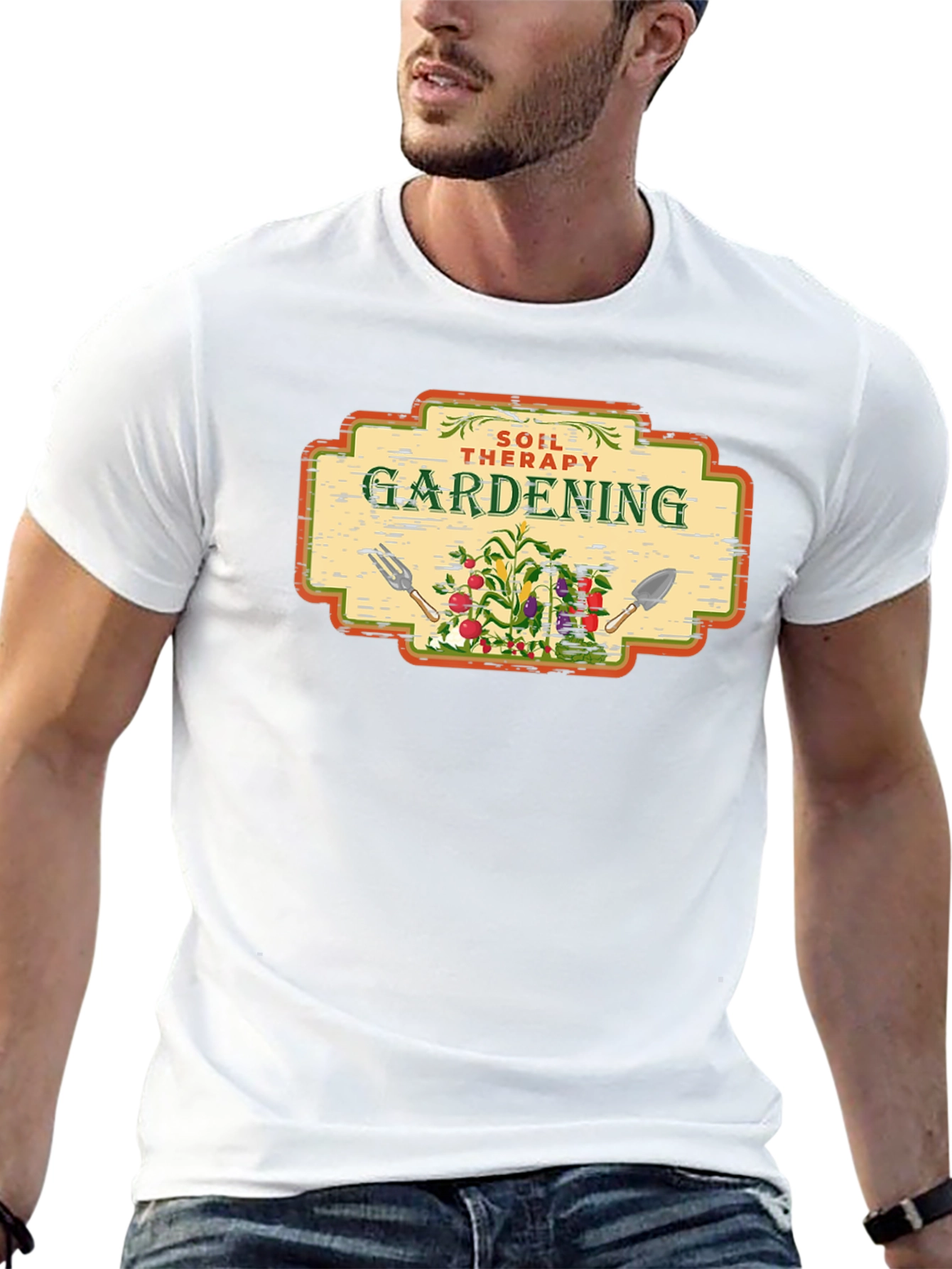Black Gardening Soil Therapy T-Shirt view 13