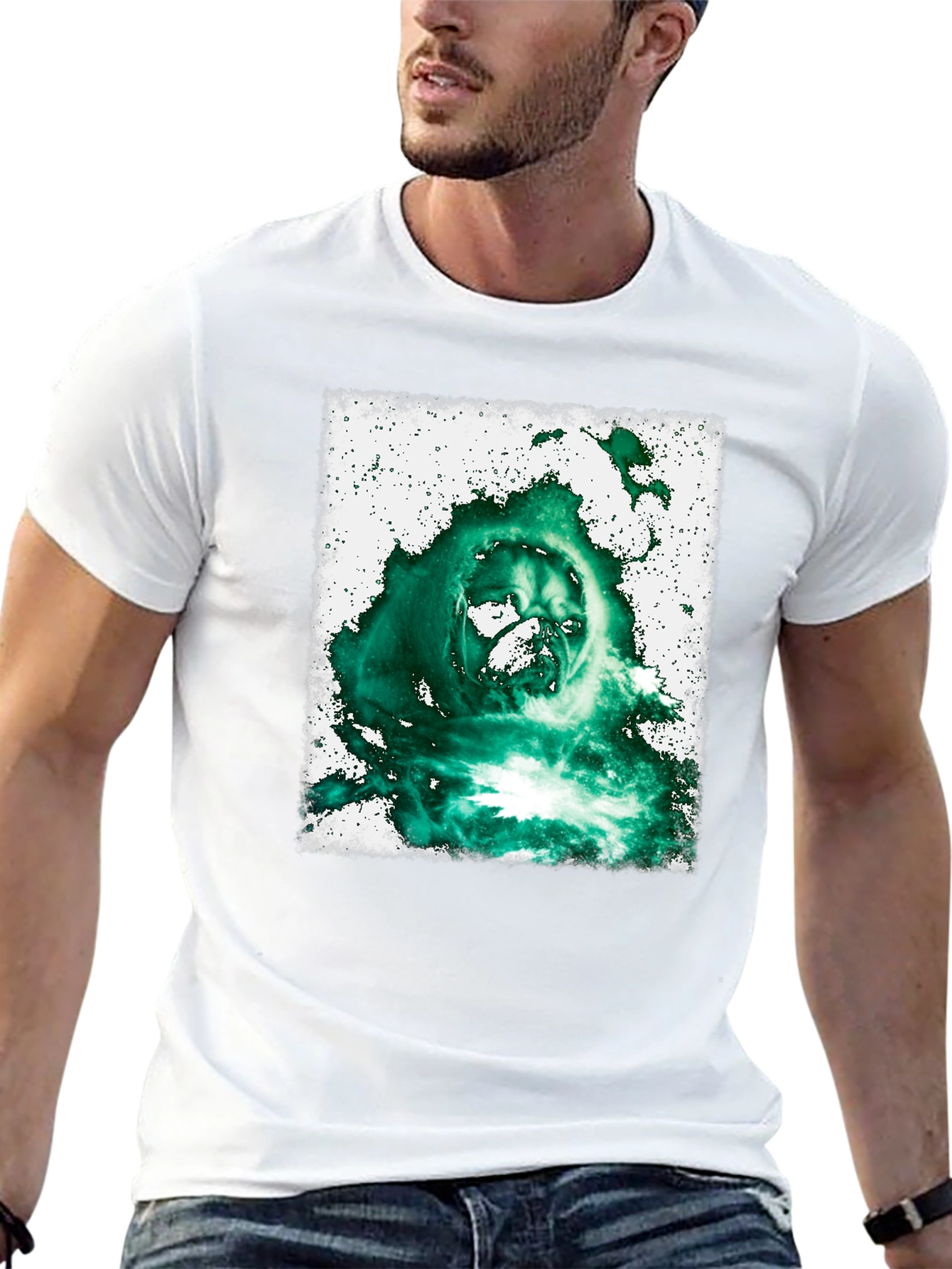 Black Pug Wizard Graphic T-Shirt - Black Cotton Tee view 13