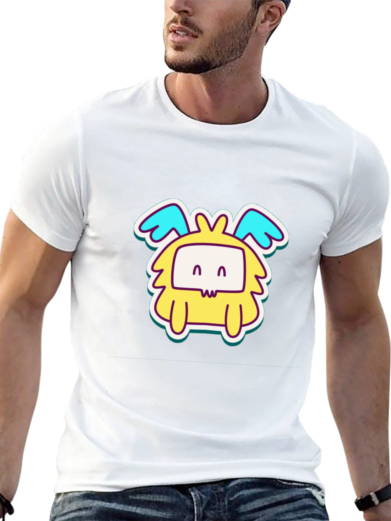 Black Cute Cartoon Monster Graphic T-Shirt view 13