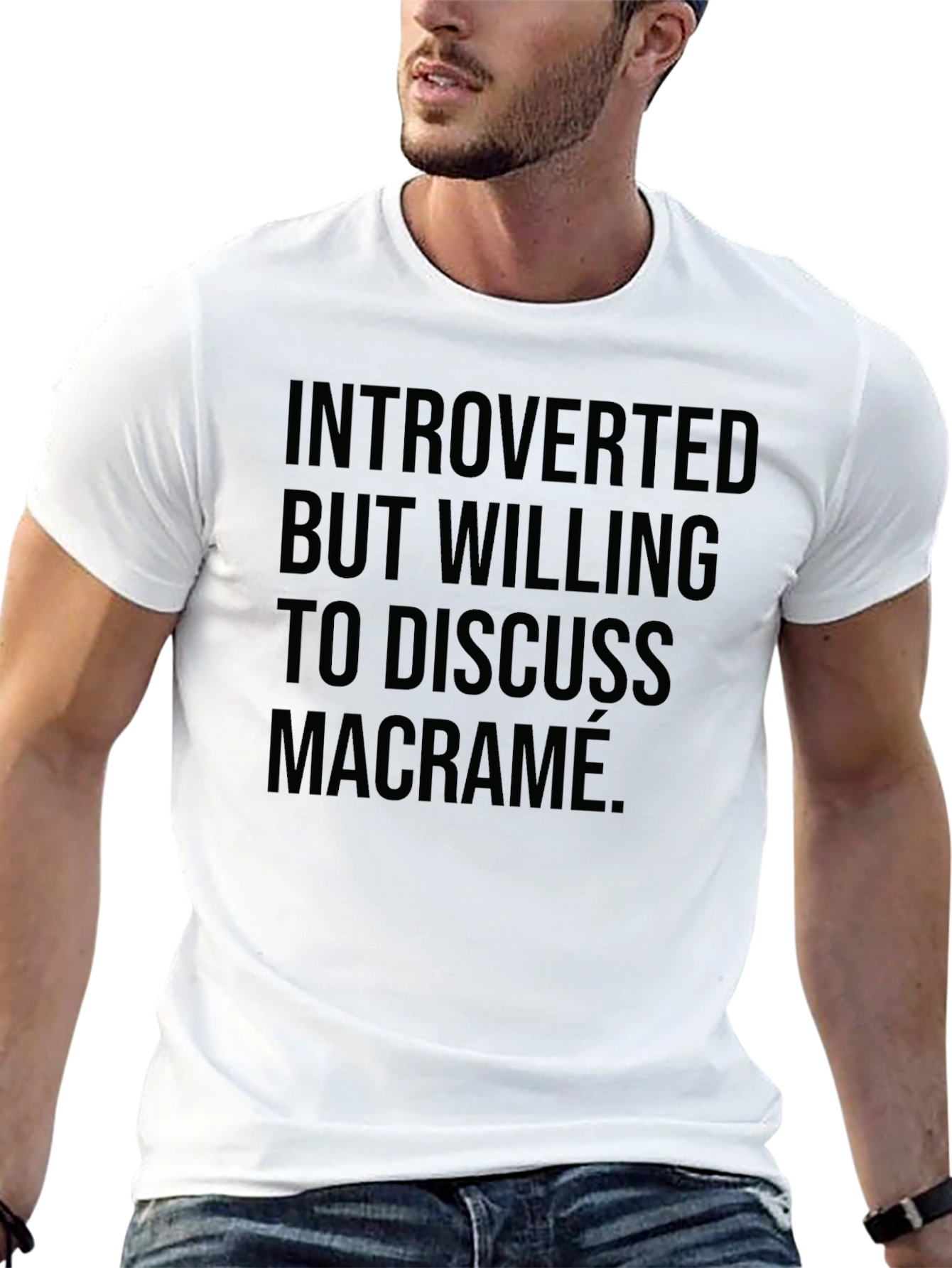 Black Introverted Macrame T-Shirt - Funny Statement Tee view 13