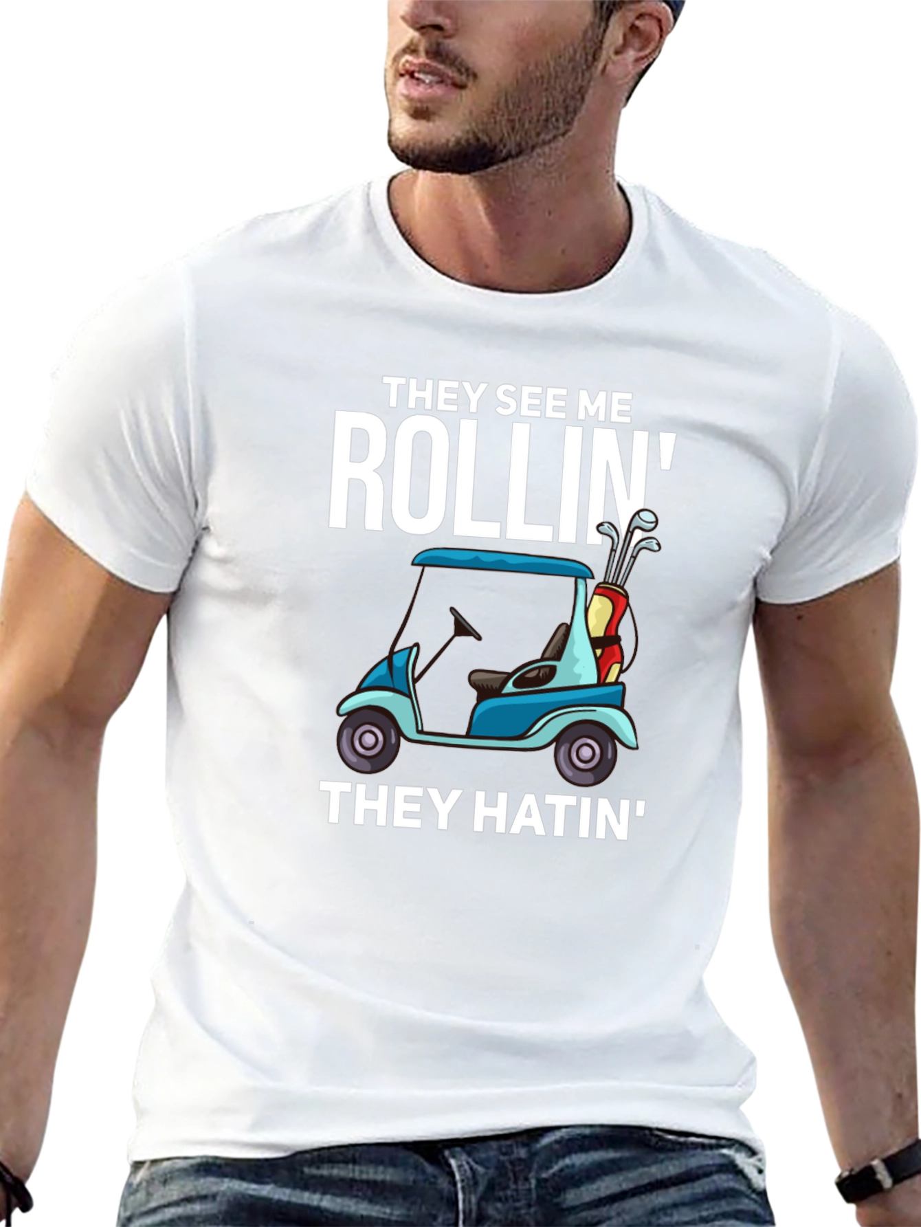 Black Rollin' Golf Cart T-Shirt view 13
