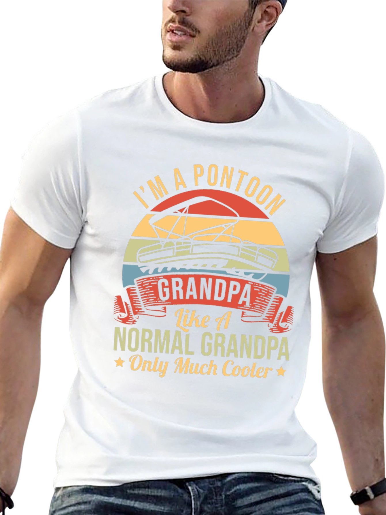 Black I'm A Pontoon Grandpa T-Shirt view 13