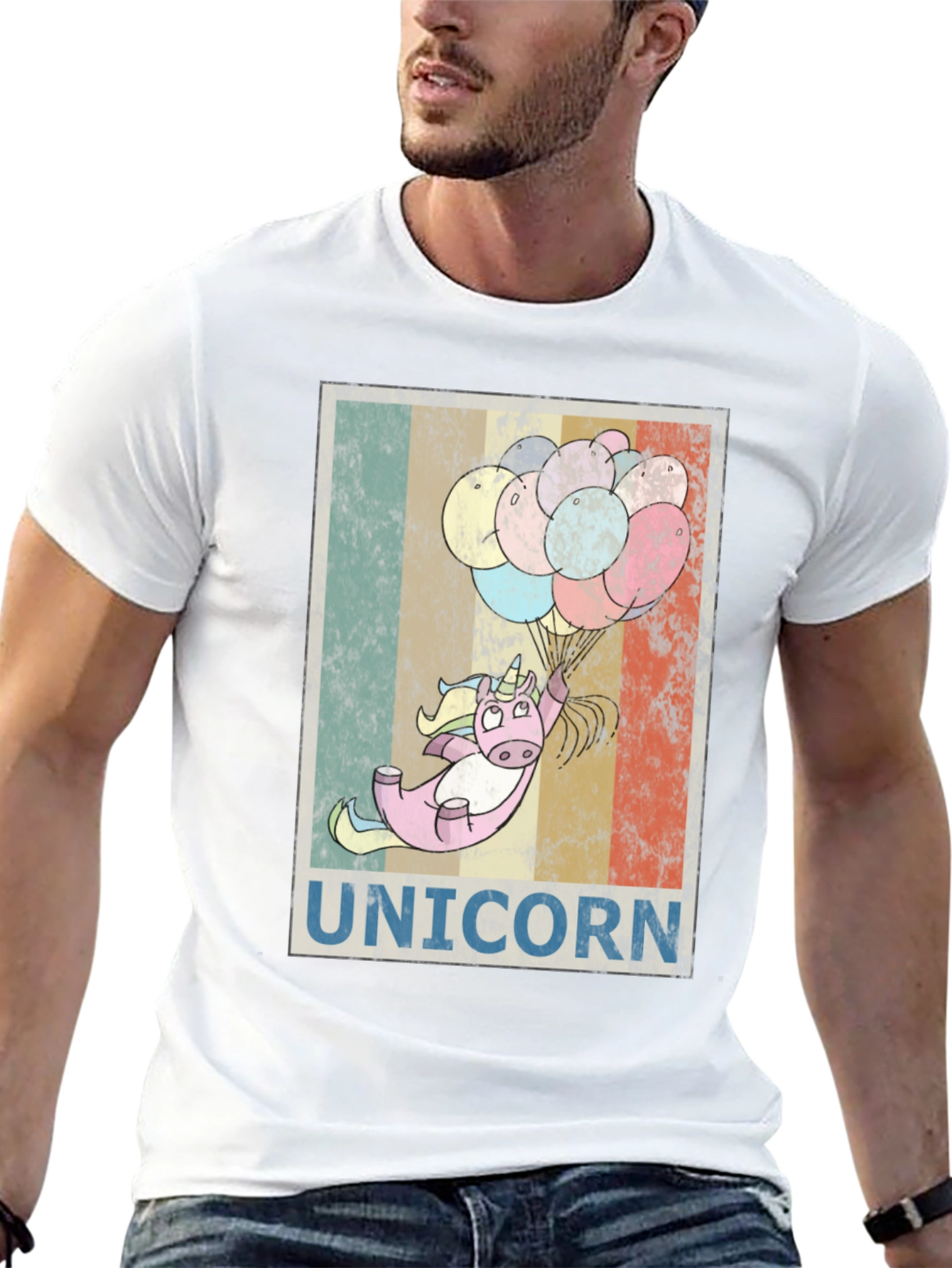 Black Unicorn Balloons Graphic Tee - Black Cotton Blend view 13