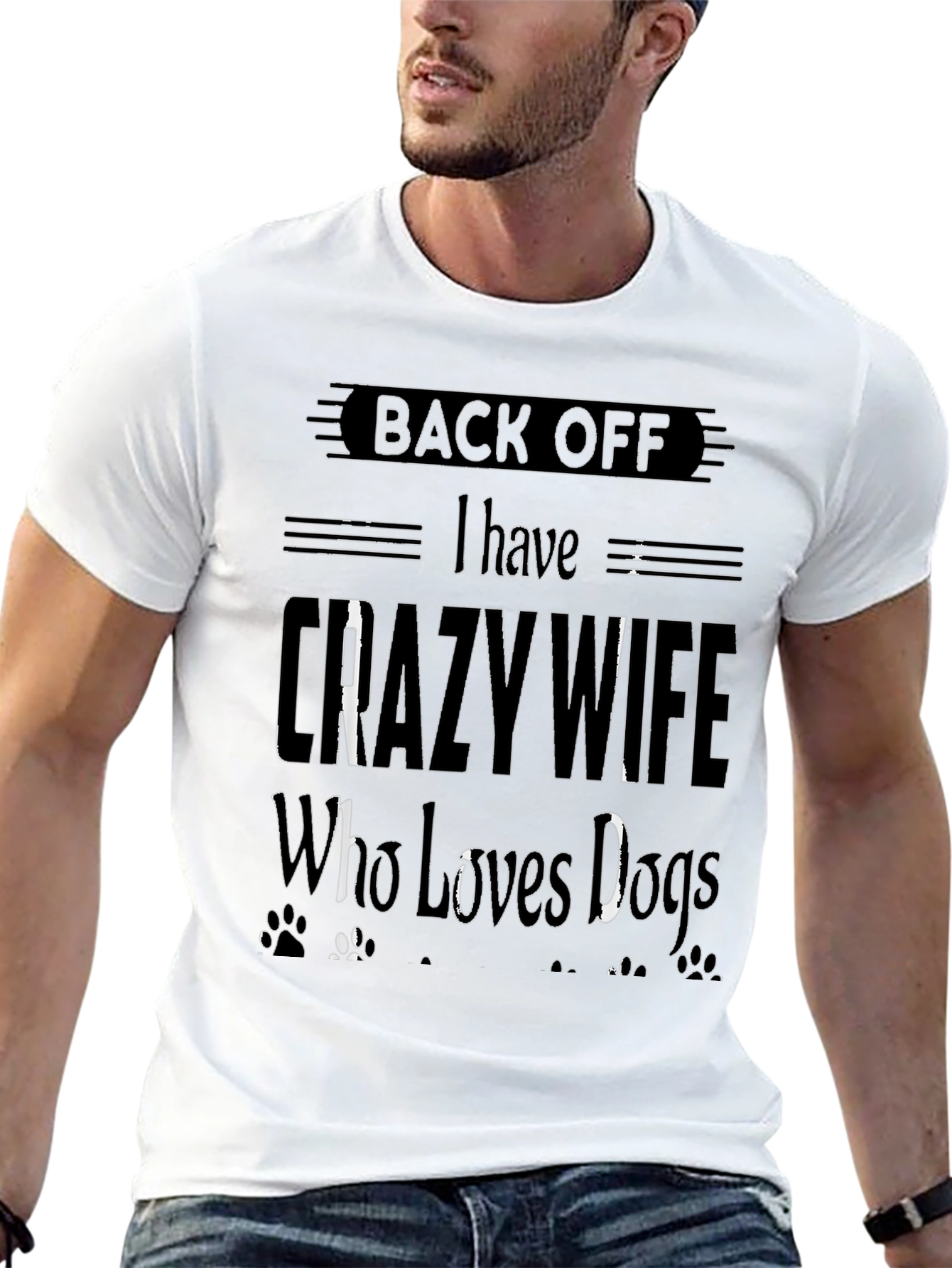 Black Crazy Wife Dog Lover Tee view 13