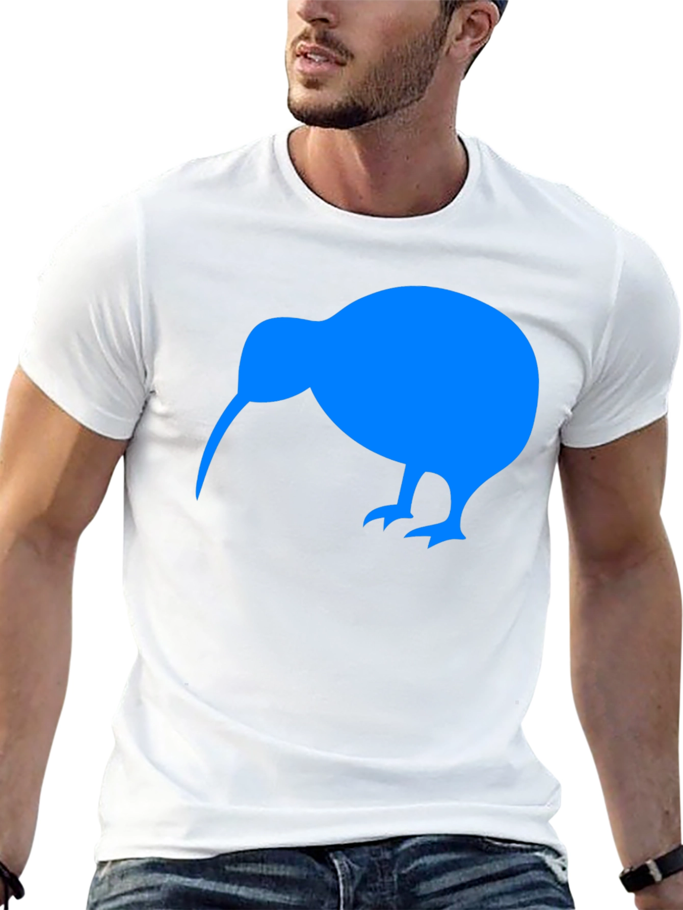Black Kiwi Bird Graphic Tee - Black Cotton T-Shirt view 13