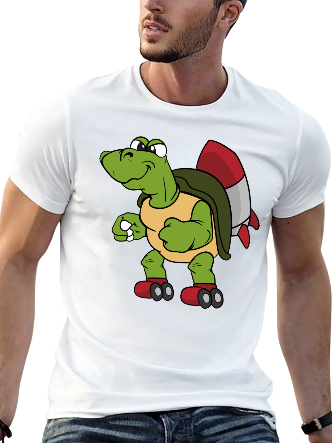 Black Turtle Rocket Shirt - Unique Cartoon Tee view 13