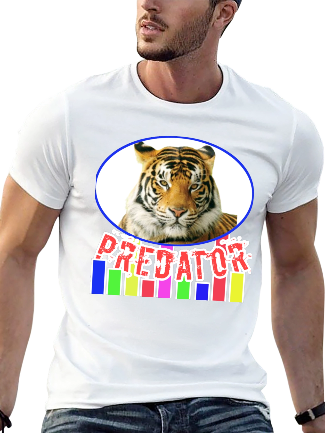 Black Predator Tiger Graphic Tee view 13