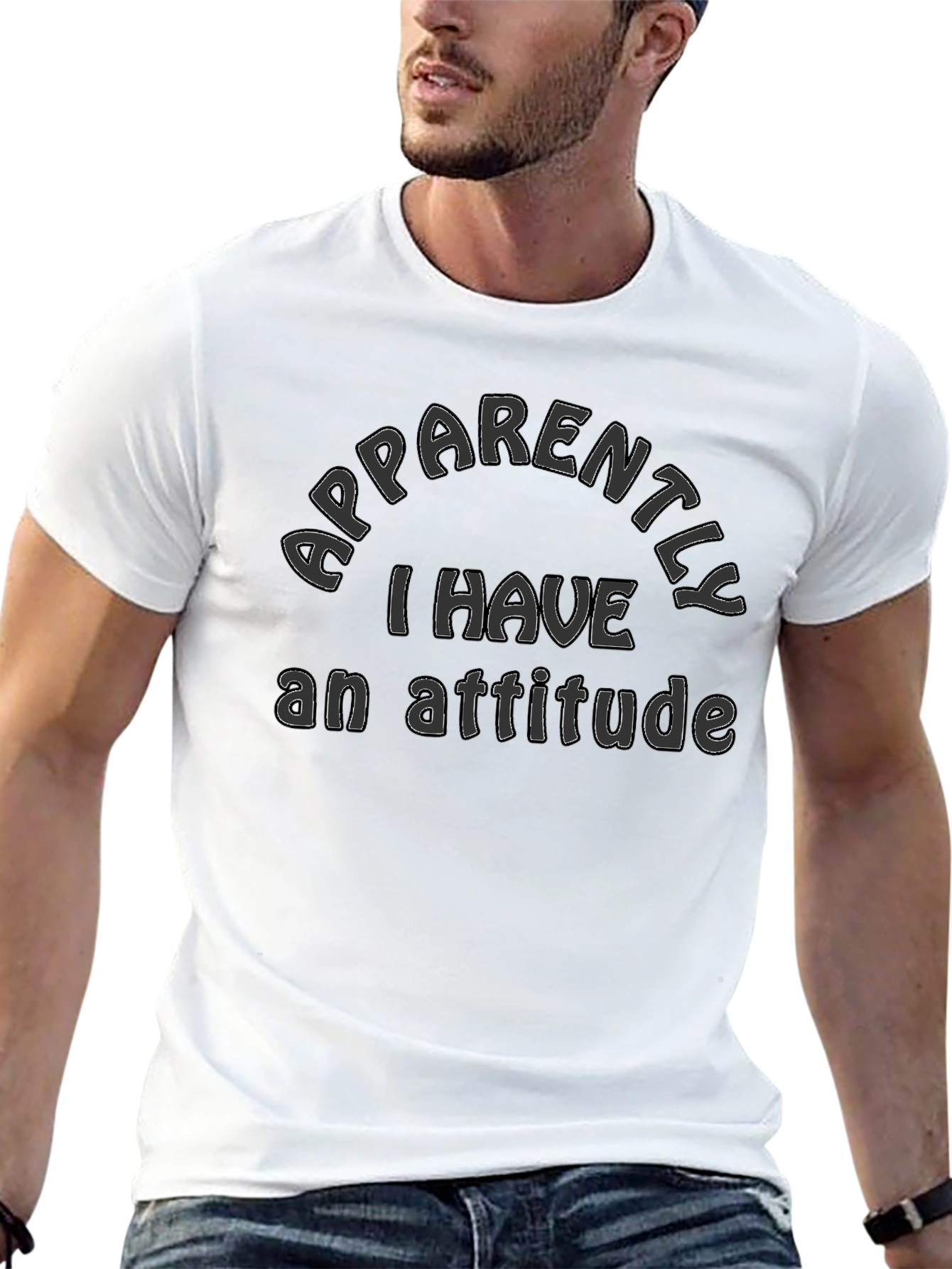 Black Attitude Graphic Tee - Funny Sarcastic T-Shirt view 13