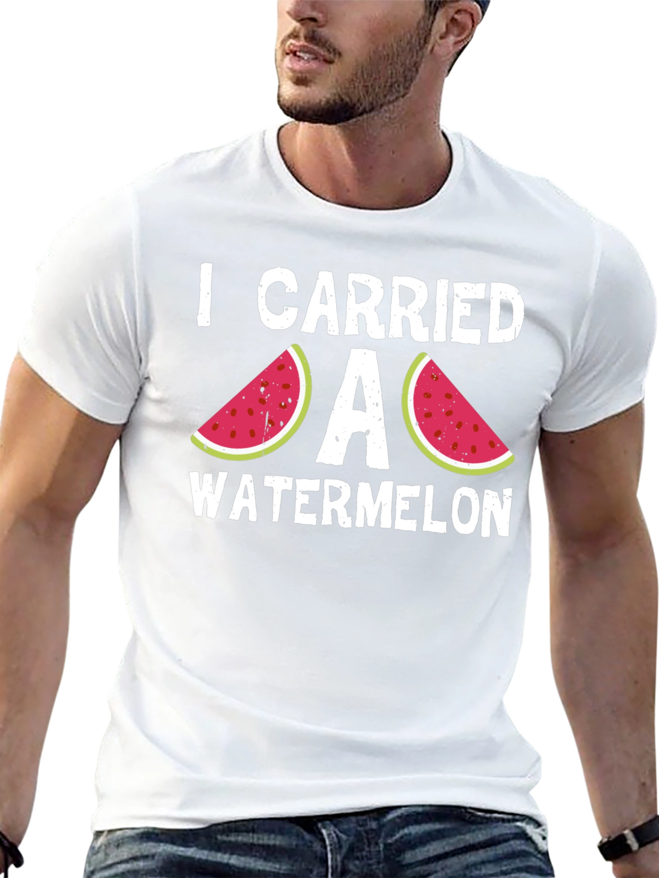 Black I Carried a Watermelon Funny Graphic Tee view 13