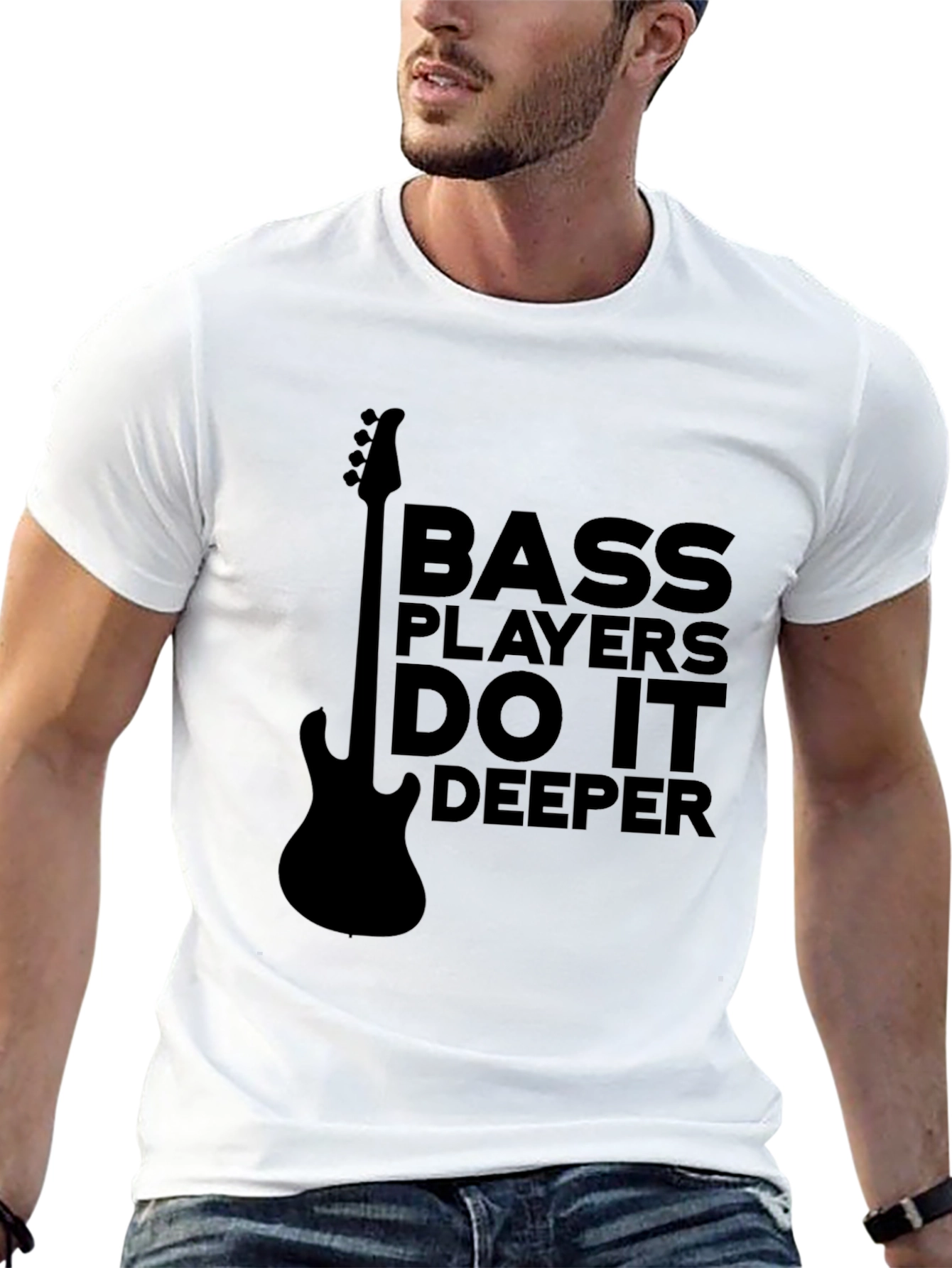 Black Bass Players Do It Deeper T-Shirt - Musician Tee view 13