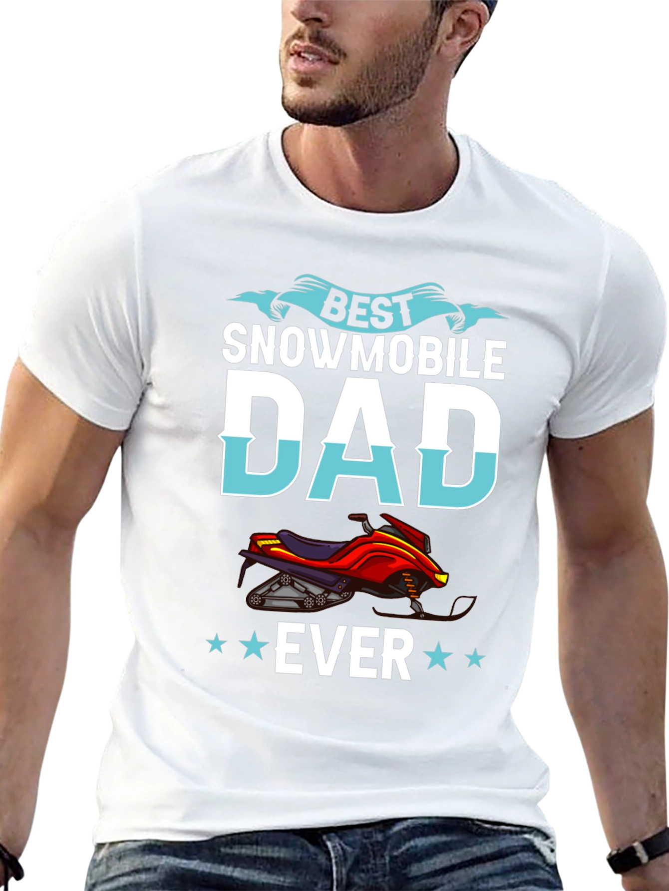 Black Best Snowmobile Dad Ever T-Shirt - Unique Gift view 13