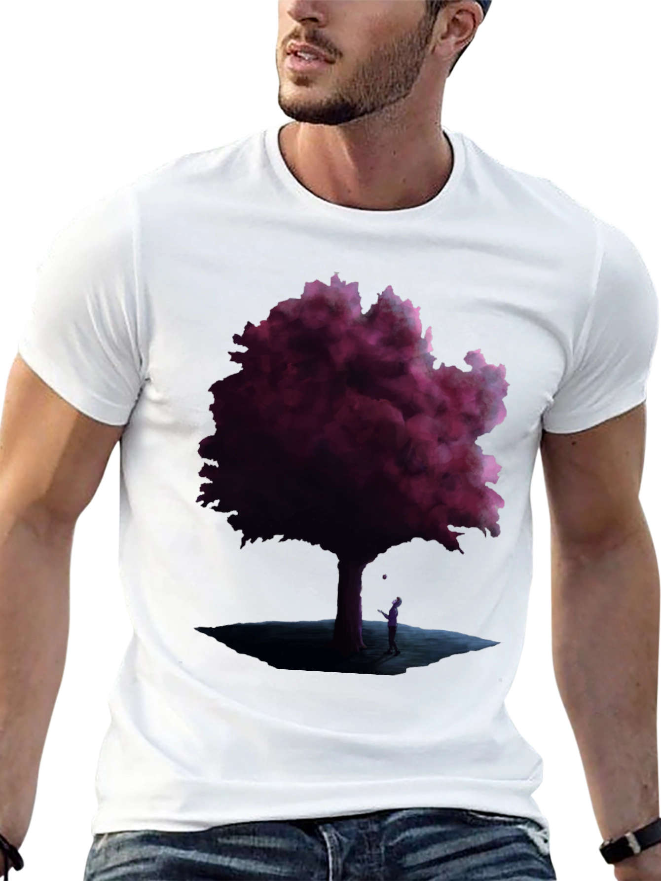 Mystic Tree Graphic Tee - Black Cotton Blend - 13