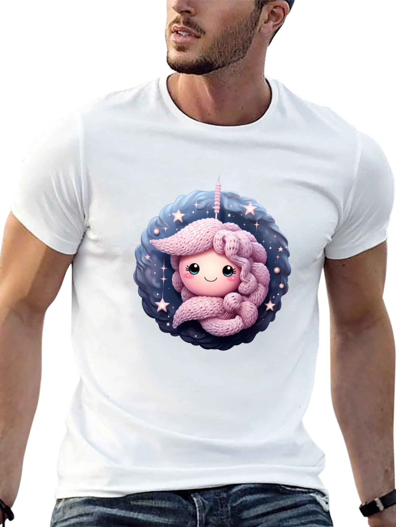 Black Cute Unicorn Black T-Shirt view 13