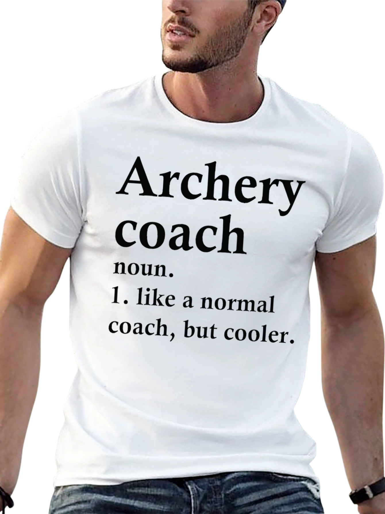 Black Archery Coach T-Shirt - Cool Definition Graphic Tee view 13