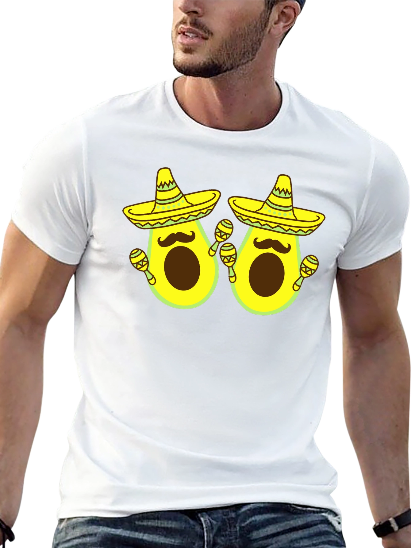 Black Funny Avocado Fiesta T-Shirt view 13