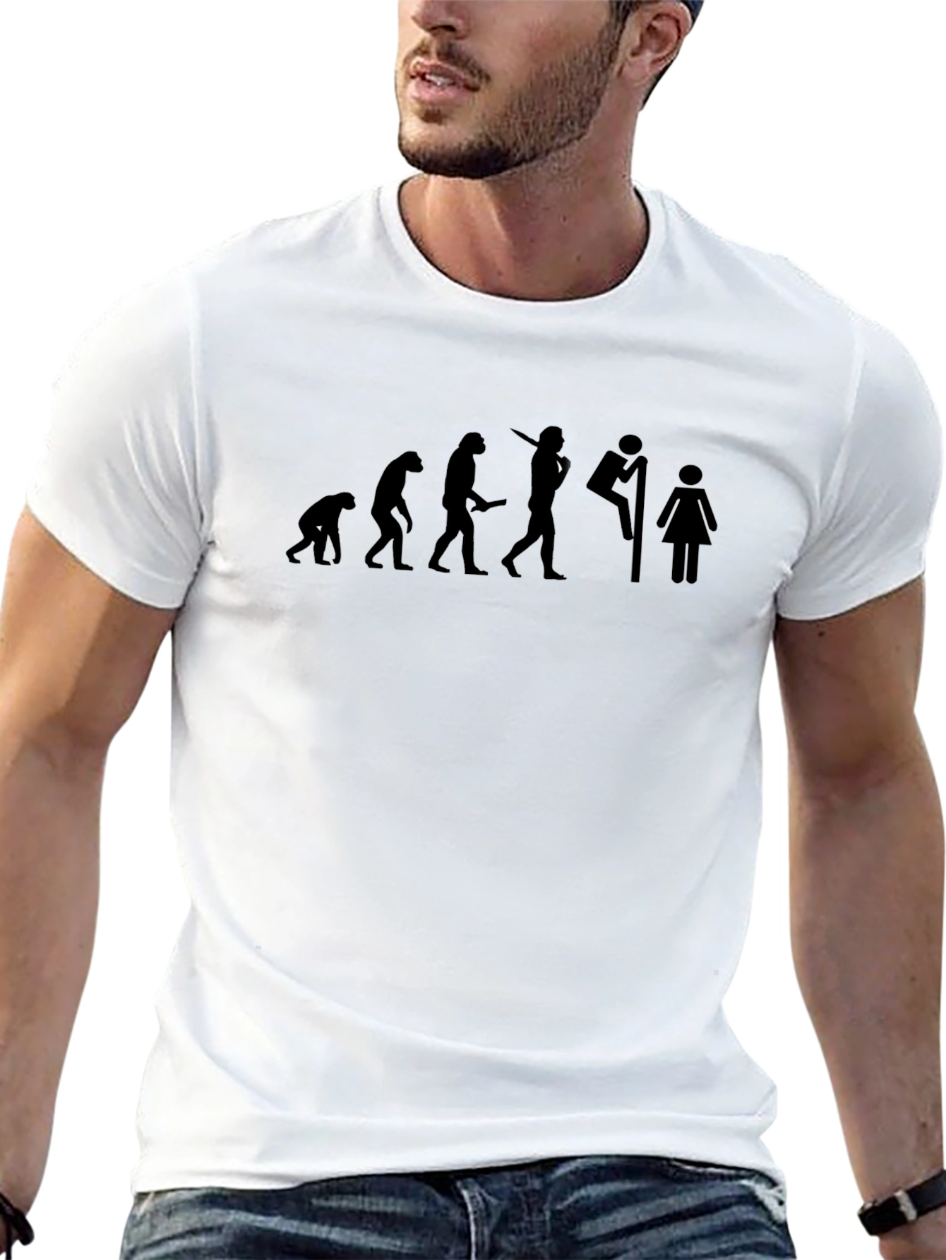 Black Evolution Humor T-Shirt view 13